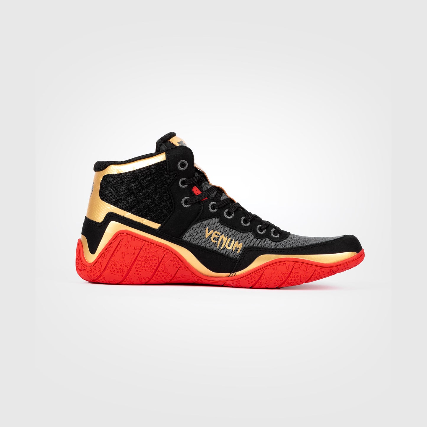 Venum Elite Worstelschoenen - Zwart/Goud/Rood
