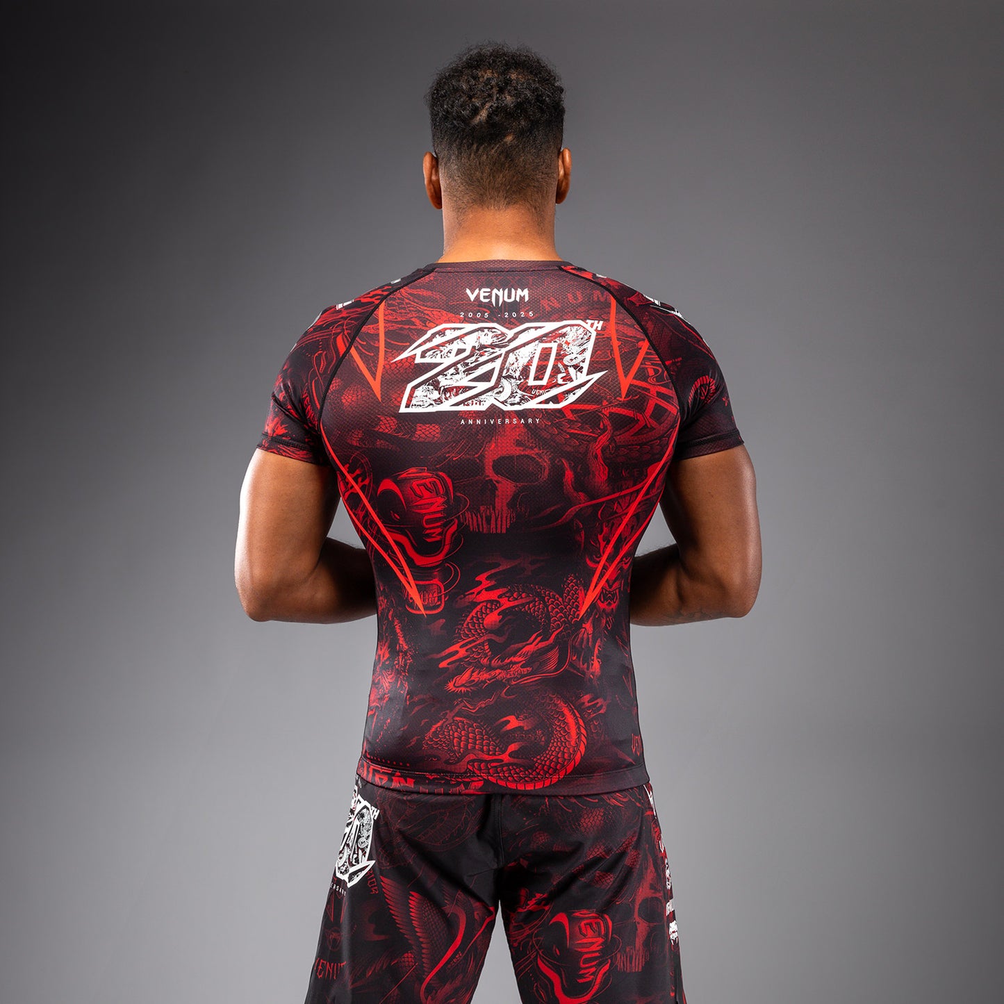 Venum 20th Anniversary Rashguard met korte mouwen - Zwart/Rood