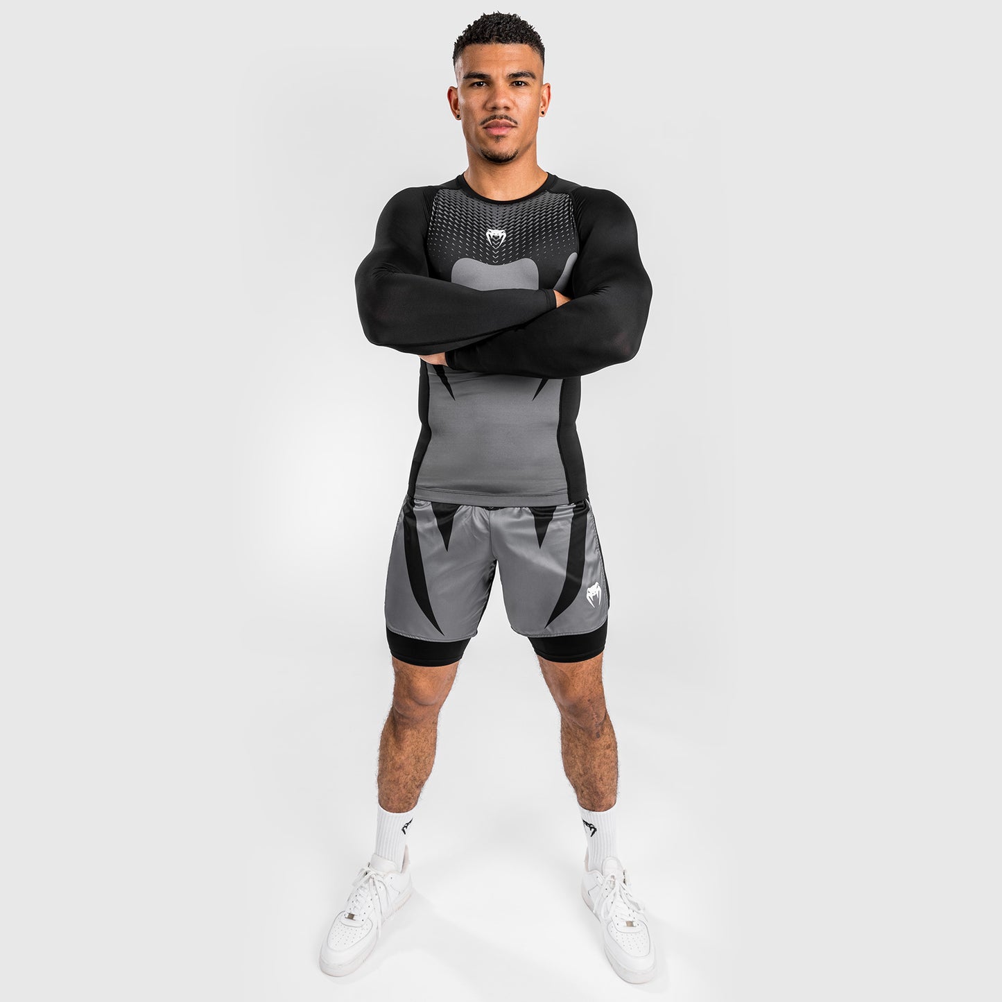 Venum Attack Heren Lange mouwen Rashguard - Zwart/Grijs