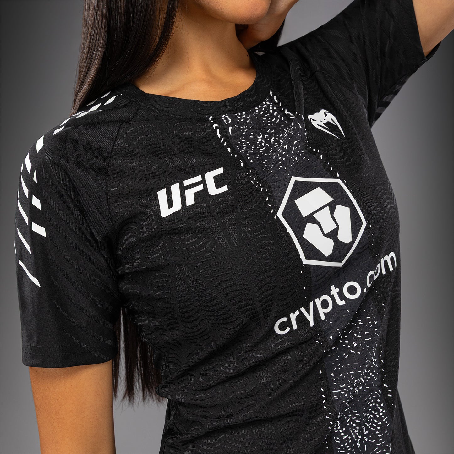 UFC Zenith by Venum Authentic Fight Night Officieel Walkout-shirt Dames Personalized - Zwart