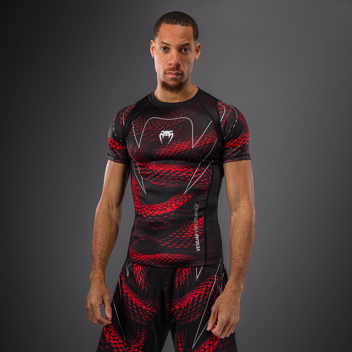 Venum Matupa Met korte mouwen Rashguard - Zwart/Rood/Zilver