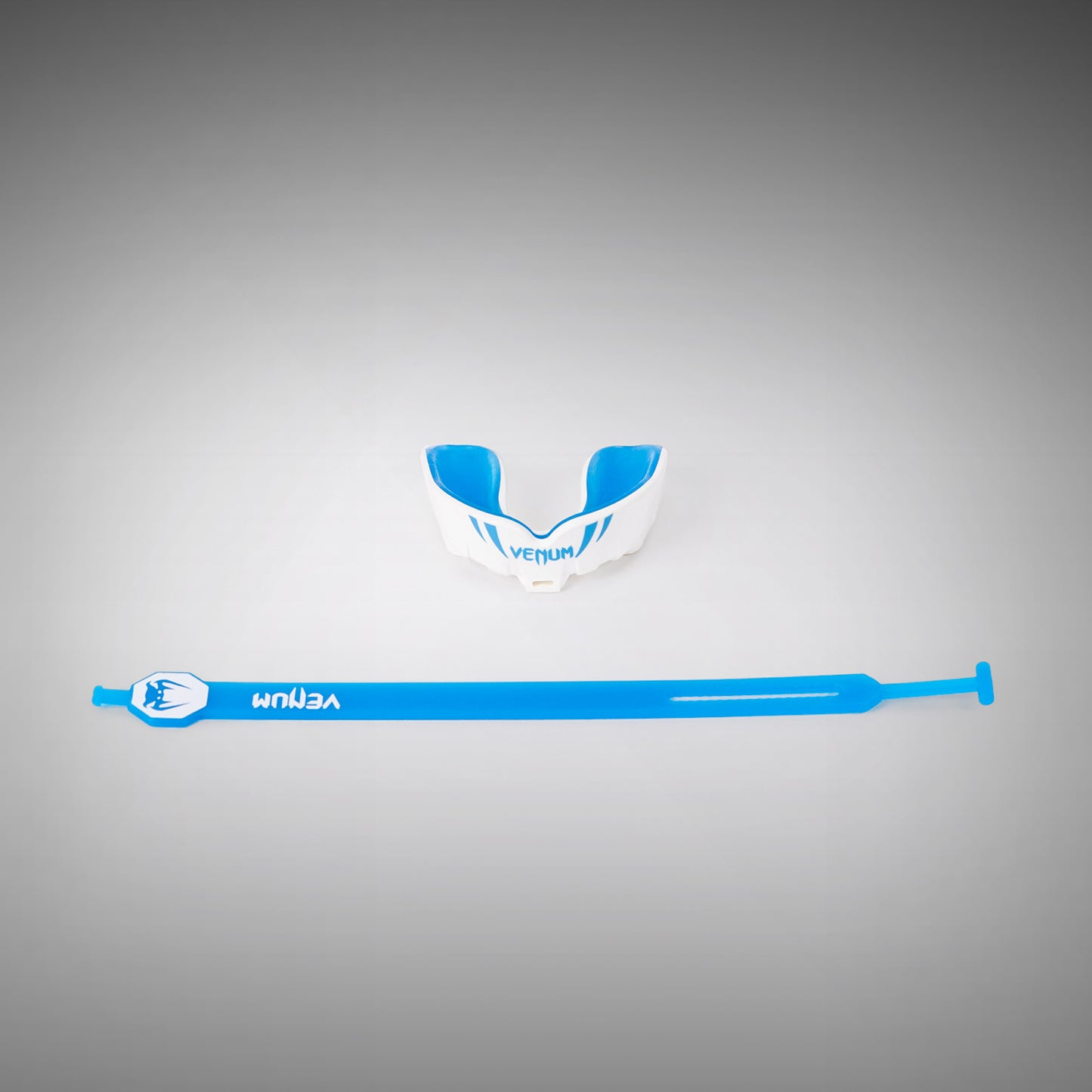 Venum Challenger Kindermondbeschermer met band/zonder band - Wit/Blauw