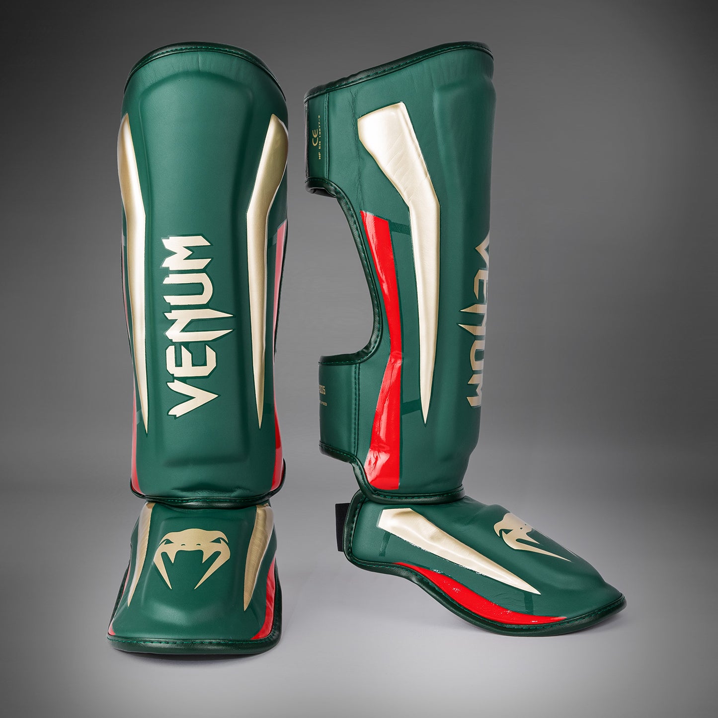 Venum Elite Scheenbeschermers - Groen - Speciale Editie