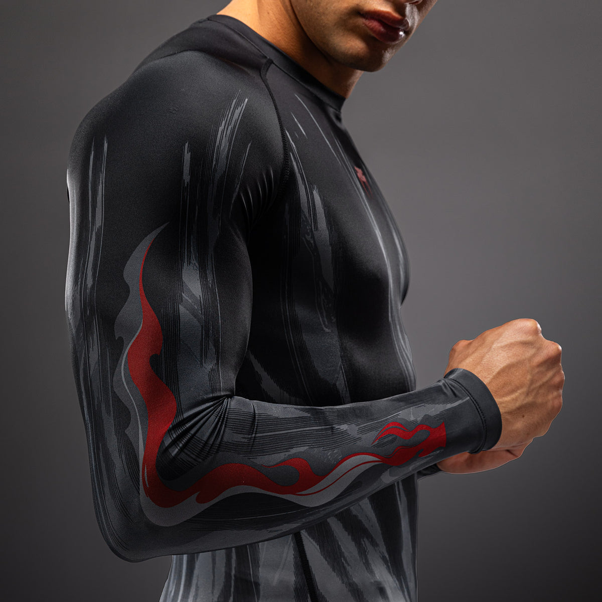 Venum Demon Rashguard met Lange Mouwen - Zwart/Grijs