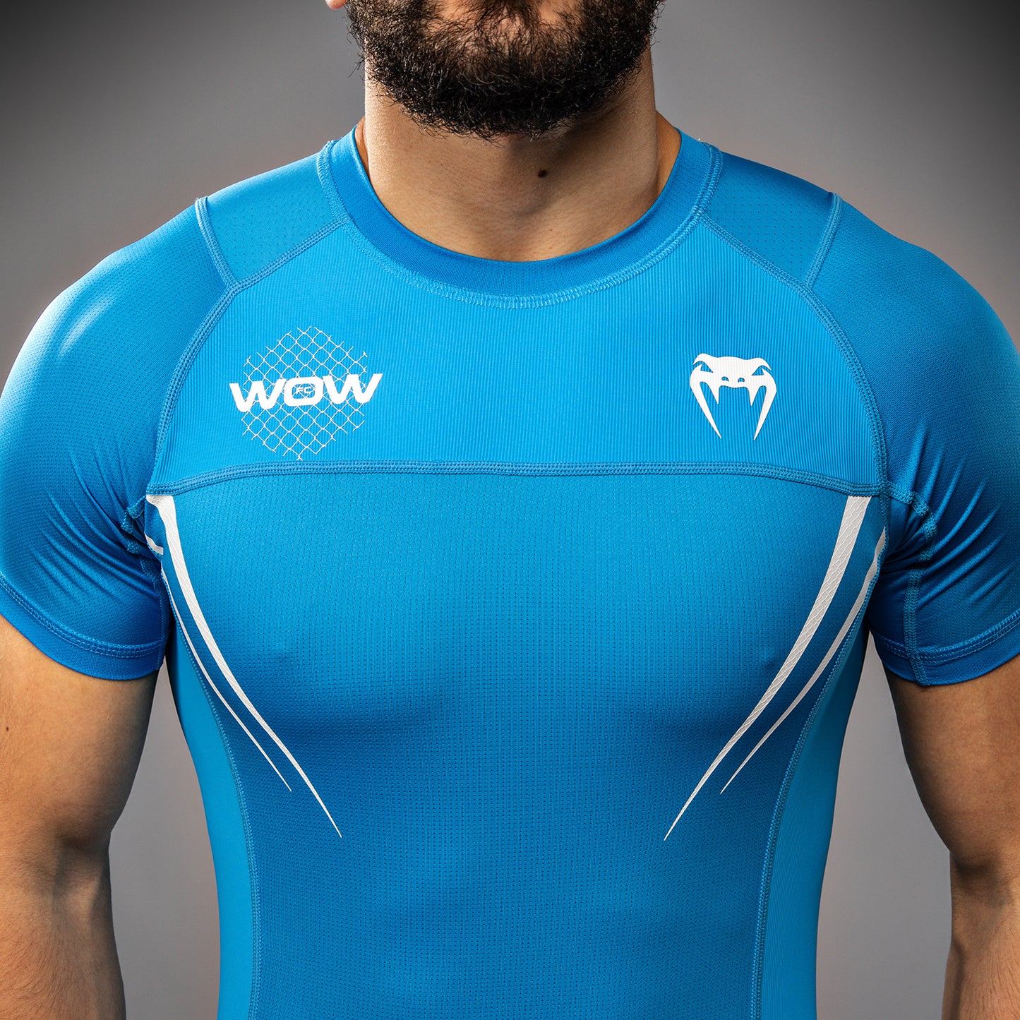Venum x WOW FC Korte Mouwen Rashguard - Pacific Blue