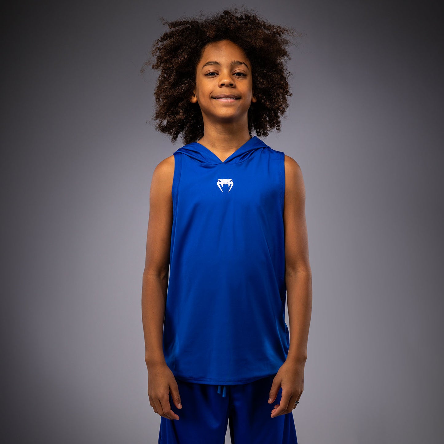 Venum Elite Mouwloos Dry Tech Hoodie voor kinderen - Koningsblauw