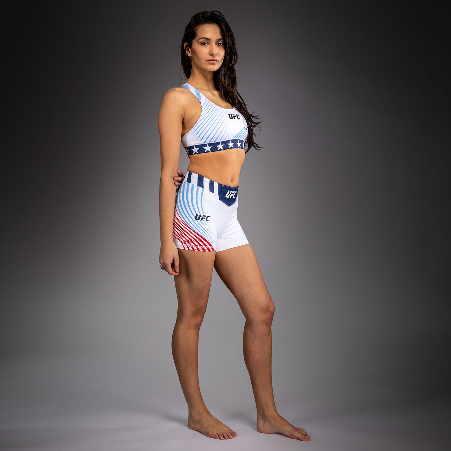 Official UFC Freedom 250 by Venum Authentic Vale Tudo Shorts Short Fit voor dames - Wit