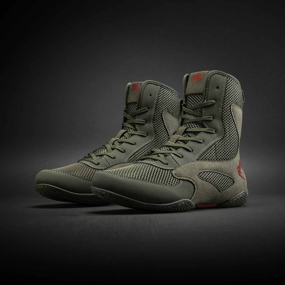 Venum Contender Boksschoenen - Kaki/Rood