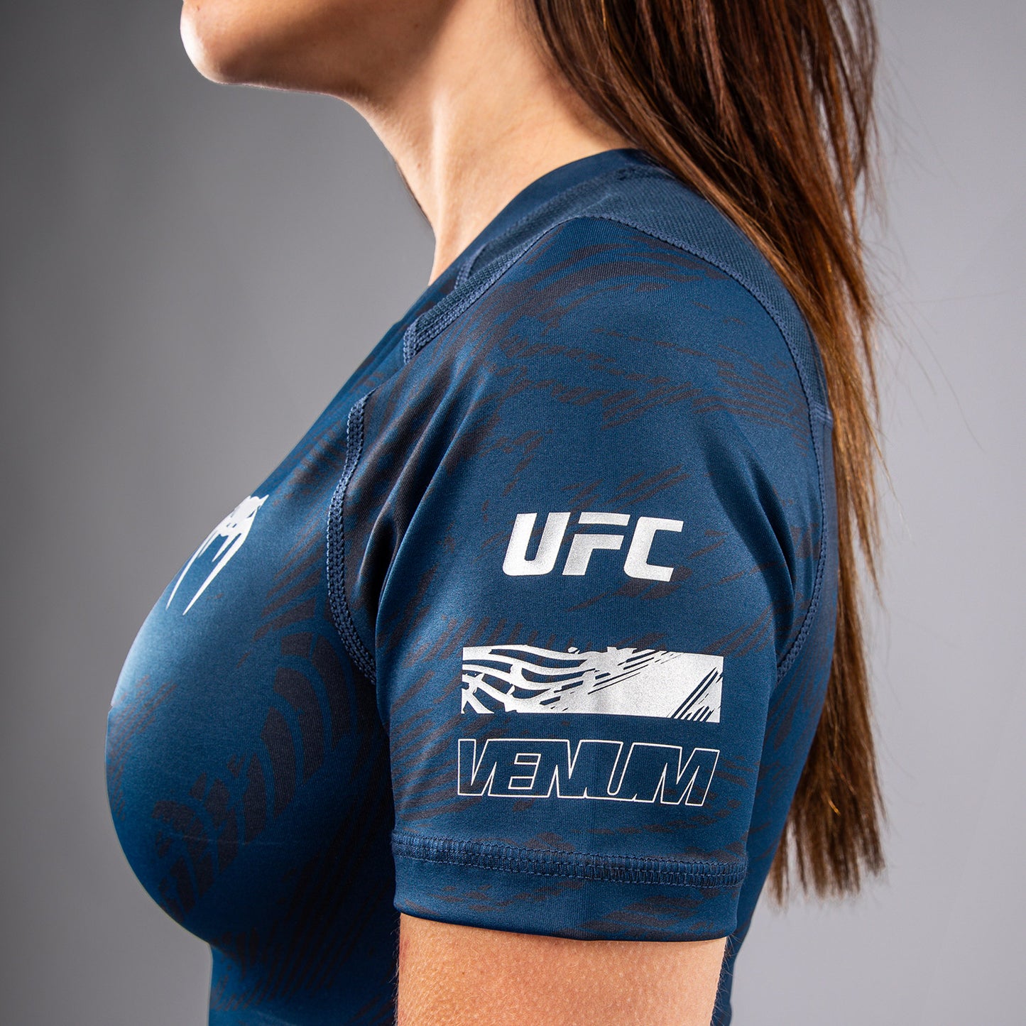 UFC Fusion by Venum Fight Week Korte Mouwen Performance Rashguard voor Dames - Oceaanblauw