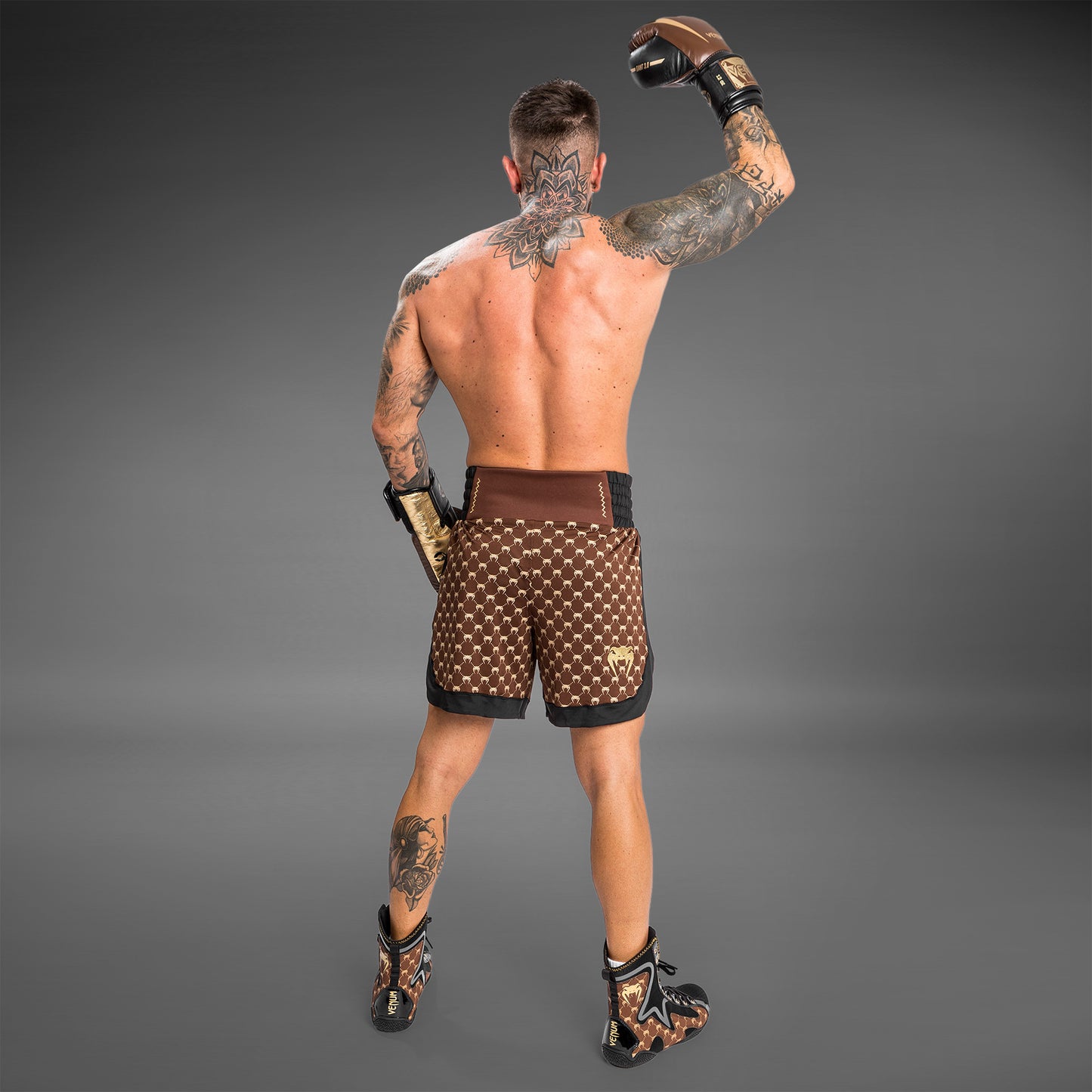Venum Monogram Boxing Shorts - Zwart/Bruin