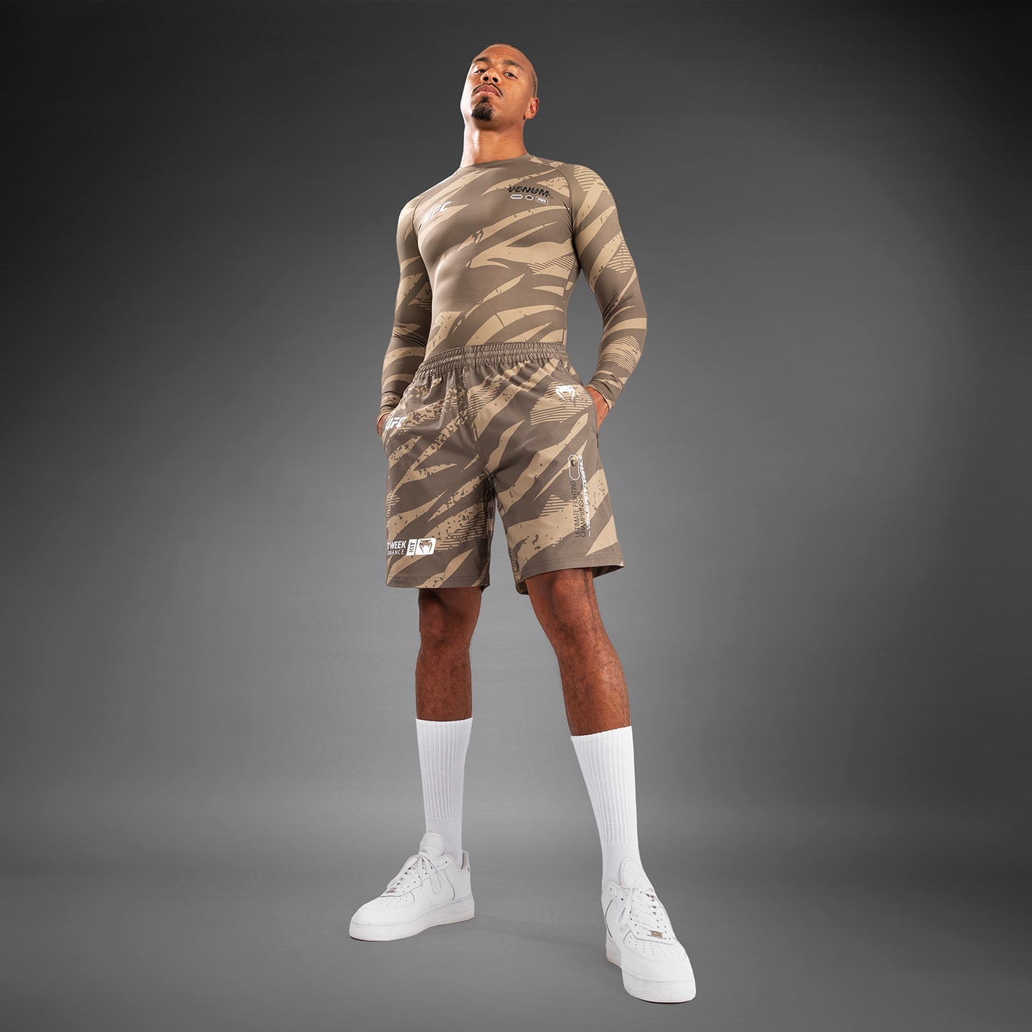 UFC Adrenaline By Venum Fight Week Performance Shorts Voor Mannen - Desert Camo
