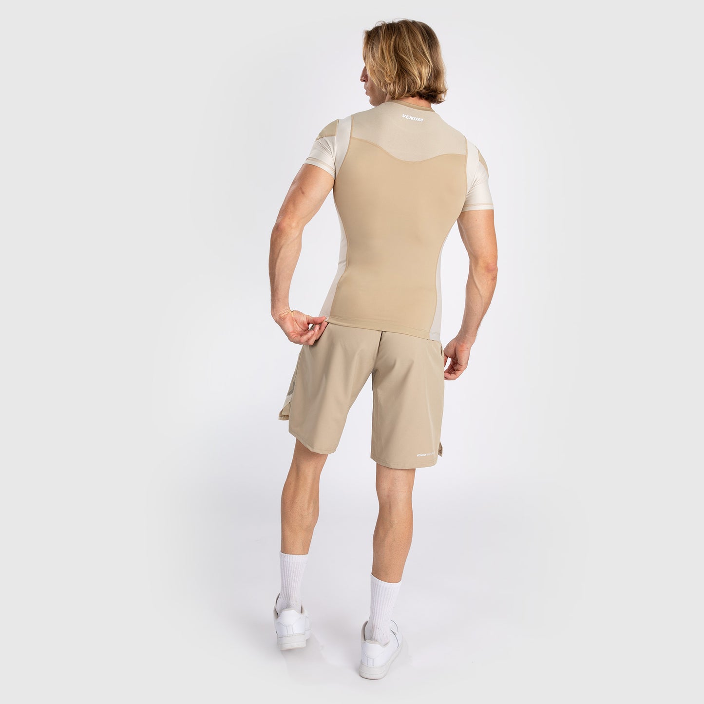 Venum Tempest Heren Rashguard Met Korte Mouwen - Beige/Zand