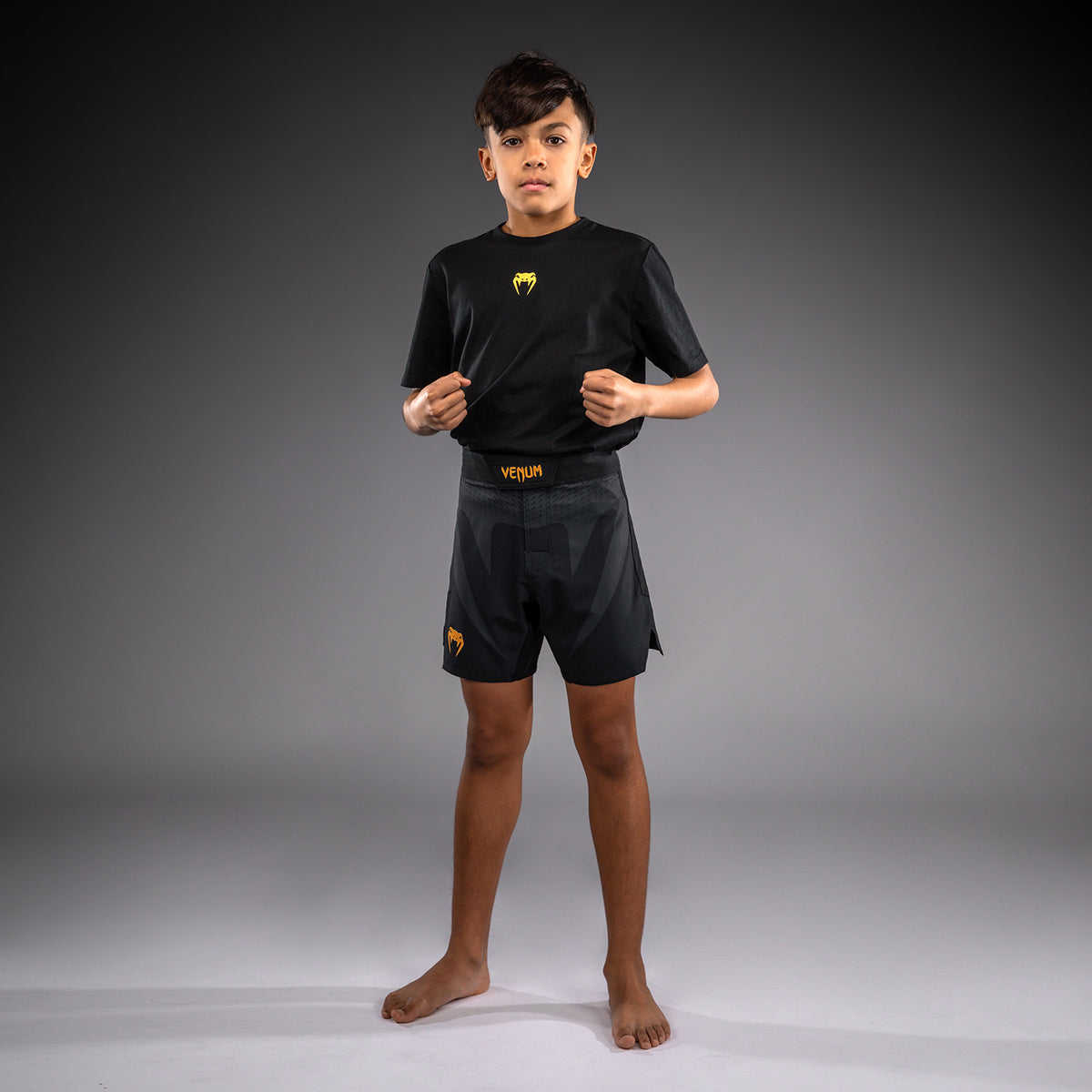 Venum Attack Fightshort voor kinderen - Zwart/Goud