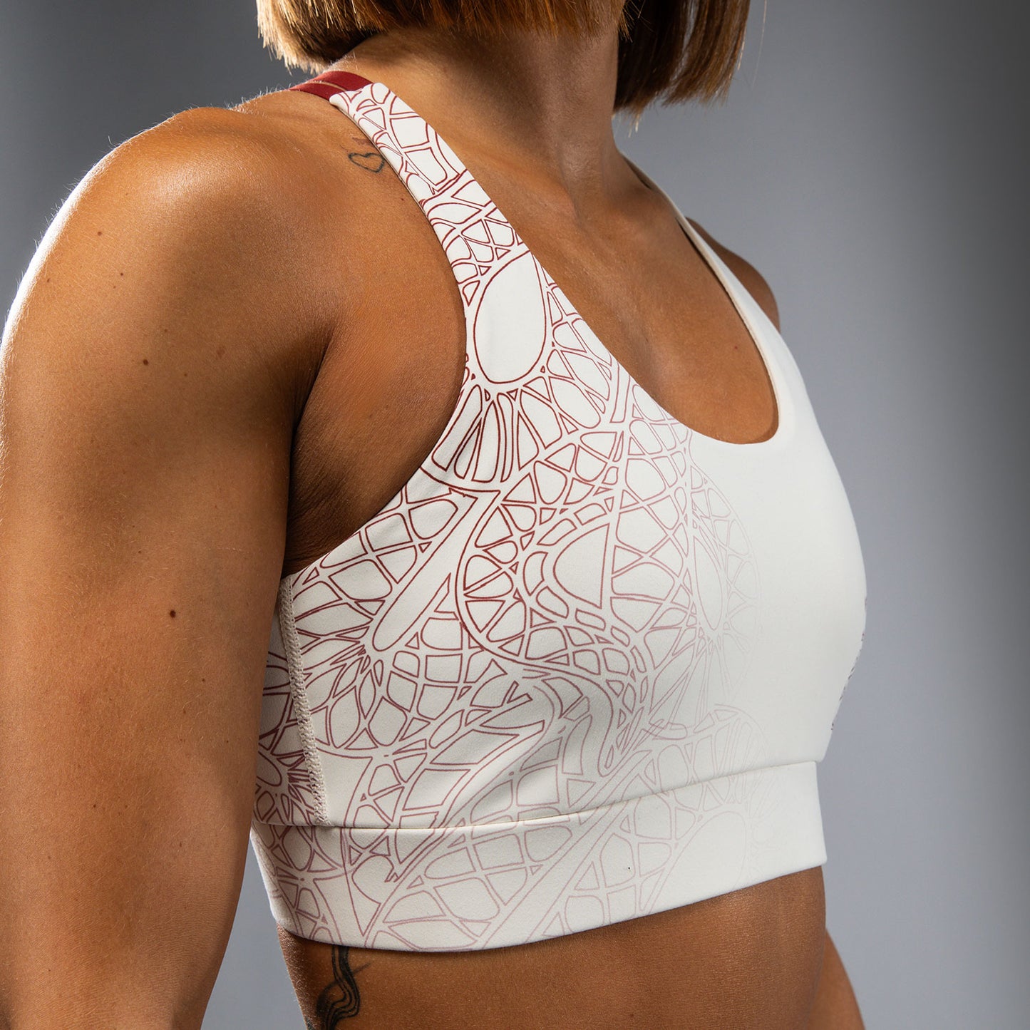 Venum Serpenti Dames Sportbeha – Ivoor/Bordeaux