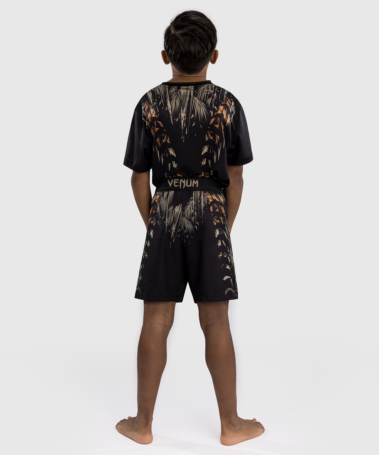 Venum Tiger Kids Fight Shorts - Zwart / Neon Oranje