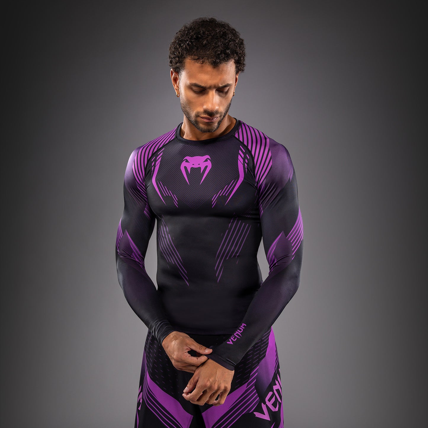 Venum No-Gi 6.0 Rashguard met lange mouwen - Zwart/Paars