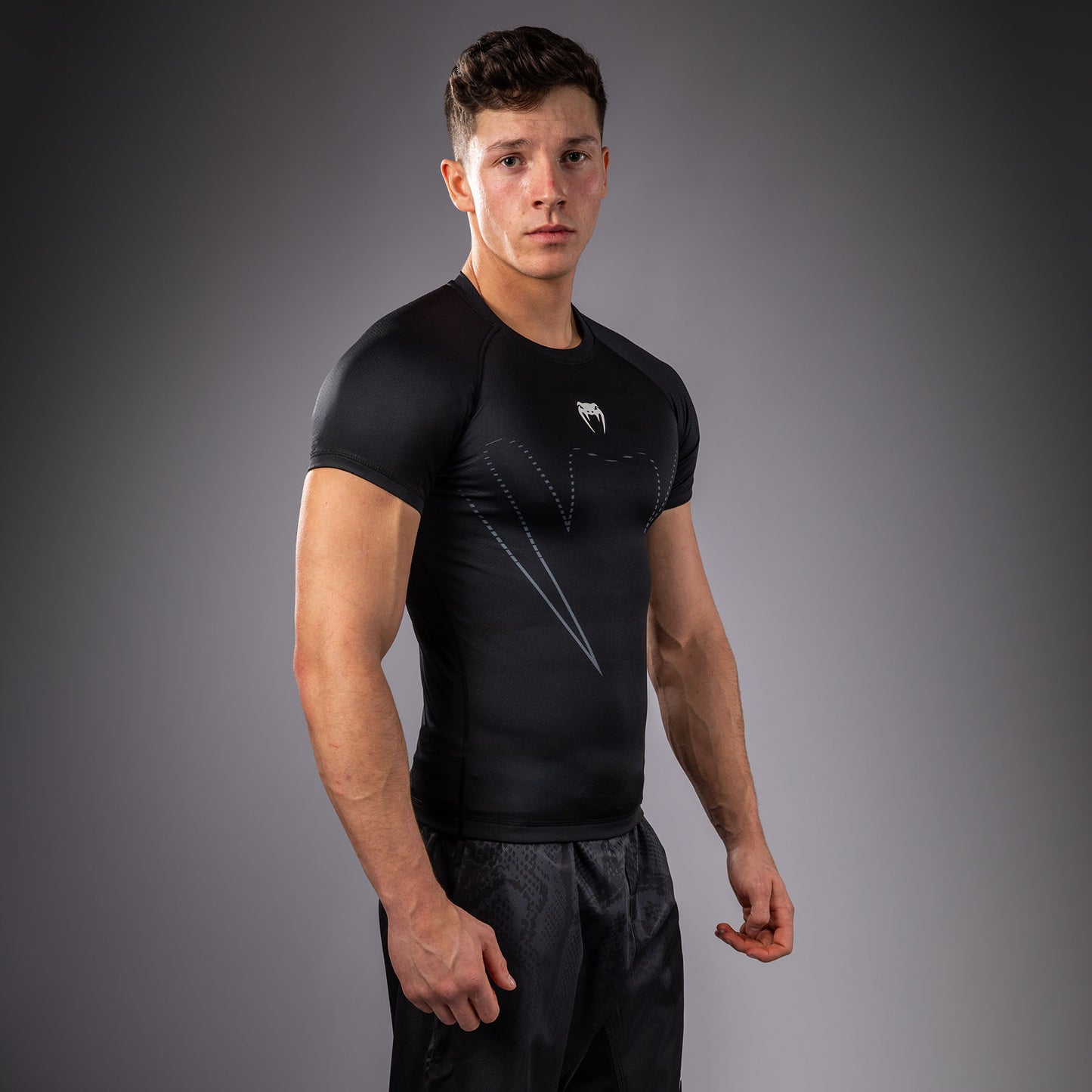 Venum Edge Rashguard met korte mouwen – Zwart/Zand