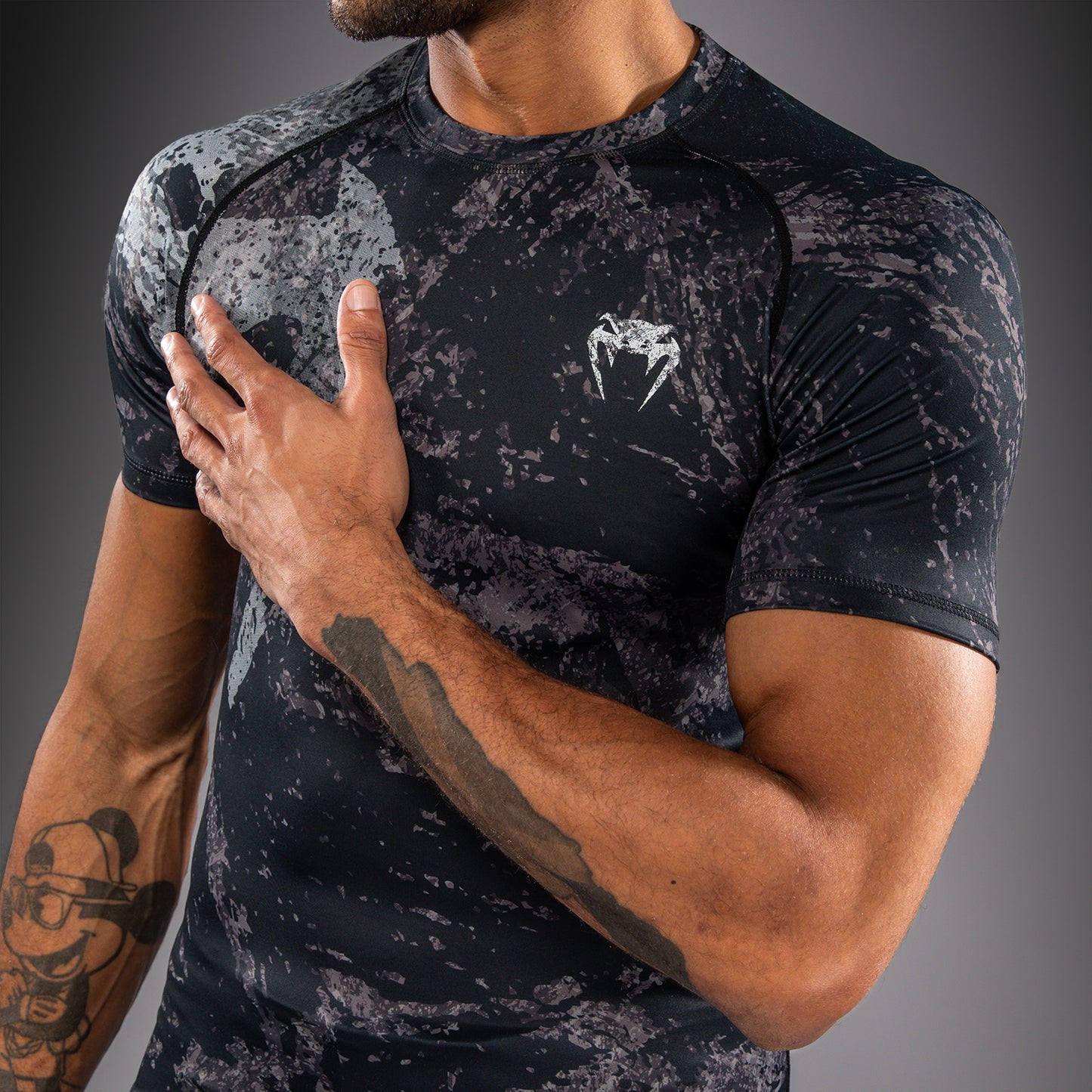 Venum Rage & Workout Rashguard met Korte Mouwen - Zwart/Grijs