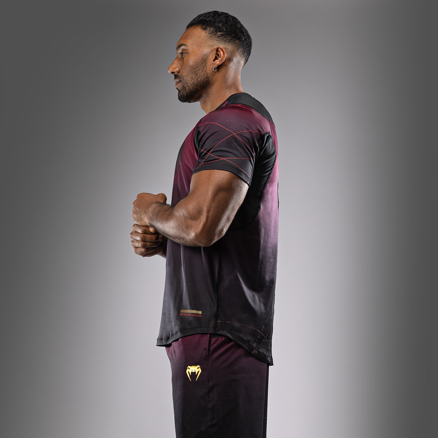 Venum Tactical XT Dry Tech T-shirt voor heren - Zwart/Bourgondië/Goud