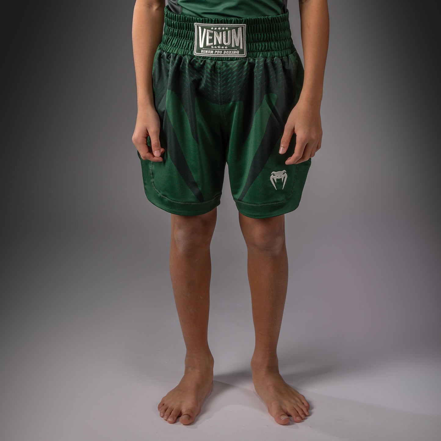 Venum Attack Kids Boksshorts - Bosgroen/Off White