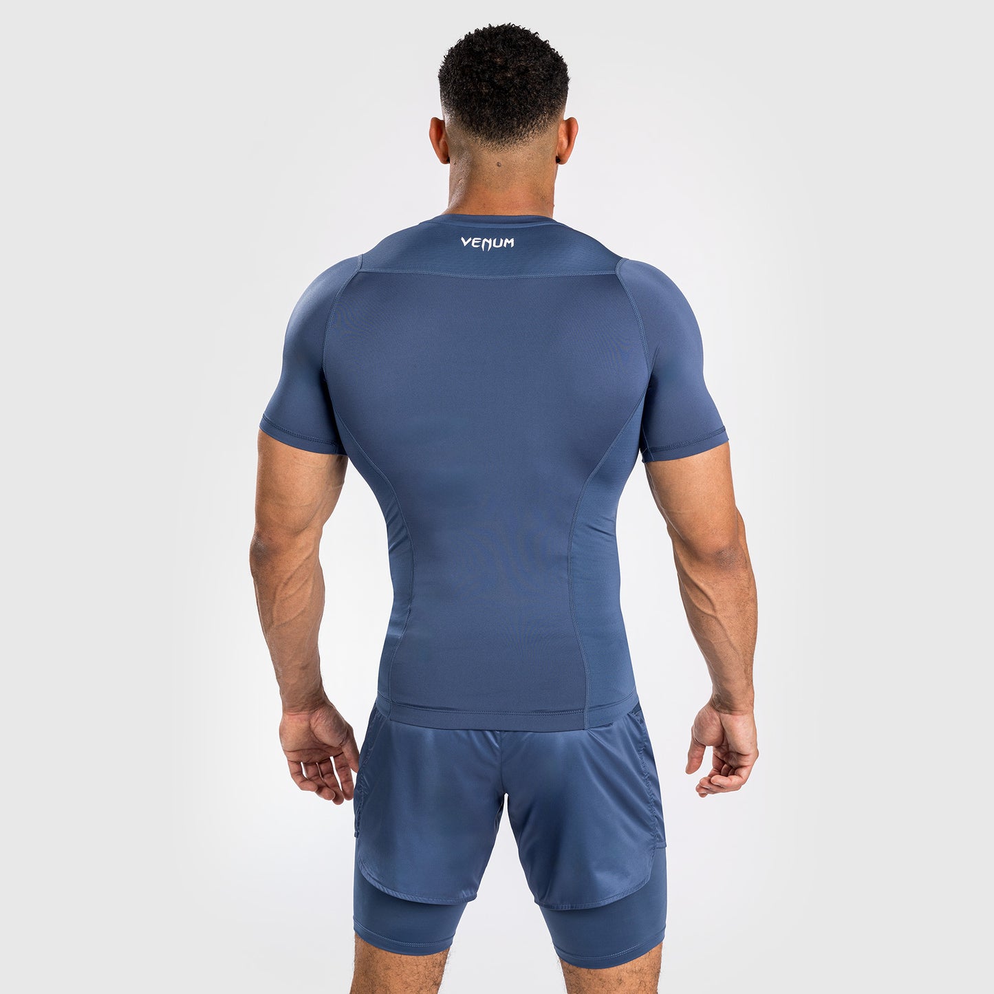 Venum Attack Heren Korte Mouw Rashguard - Marineblauw