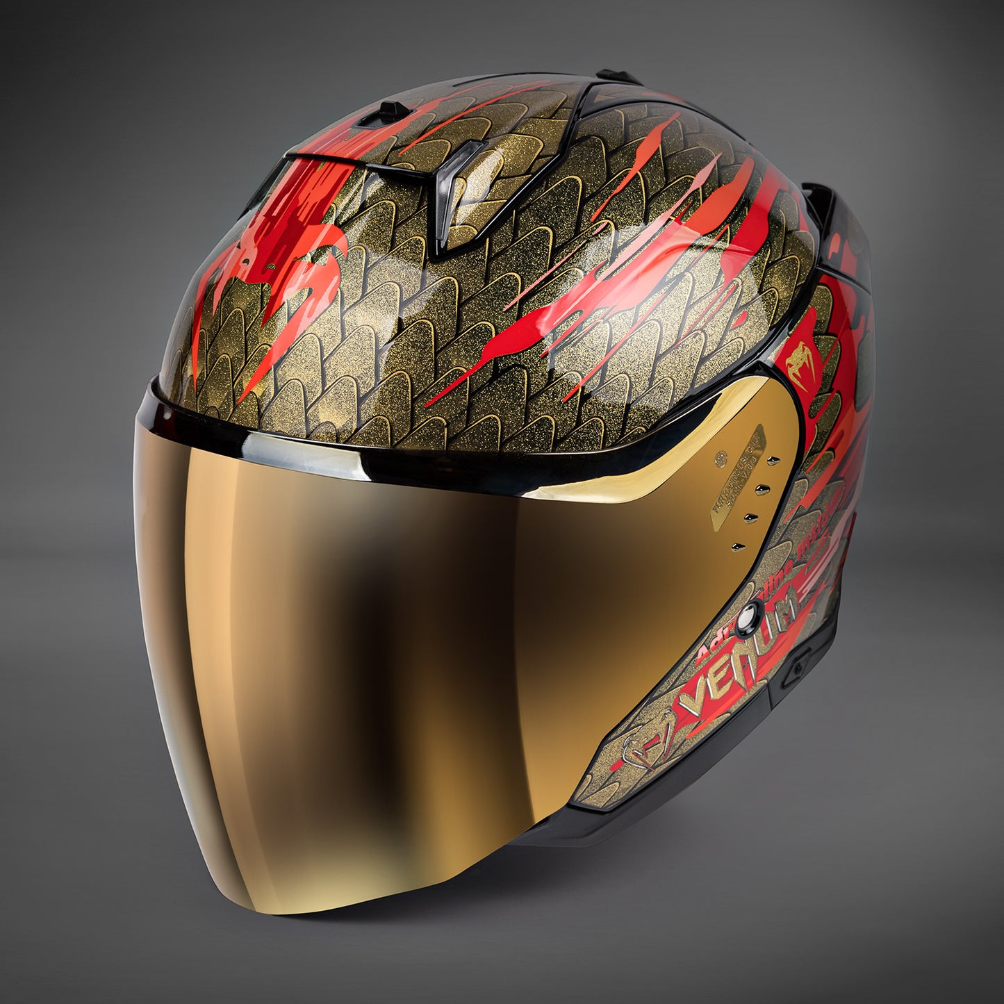 Venum x Shark SKWAL i3 JET Motorhelm - Rood/Goud