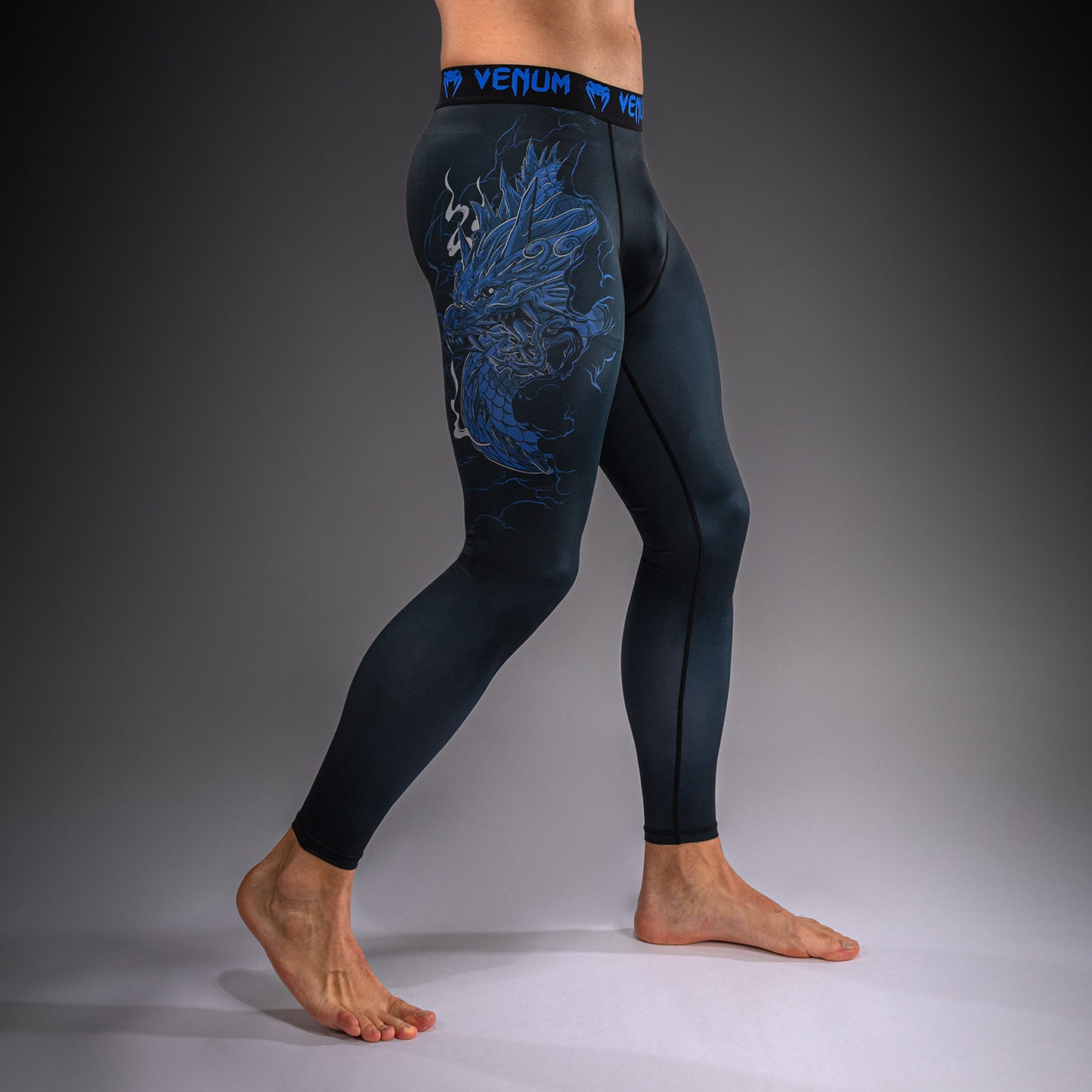 Venum Thunder Dragon Spats – Zwart/Koningsblauw