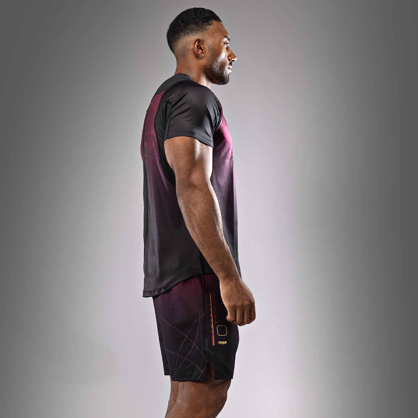 Venum Tactical XT Dry Tech T-shirt voor heren - Zwart/Bourgondië/Goud