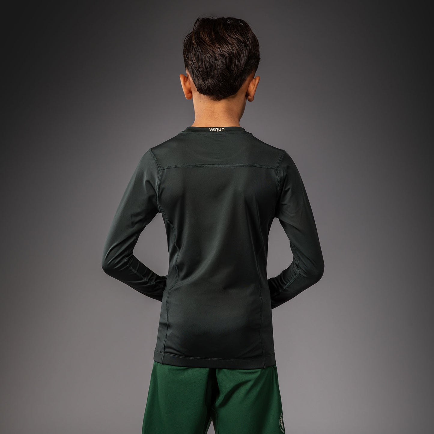 Venum Attack Kids Rashguard met Lange Mouwen - Bosgroen/ Off White