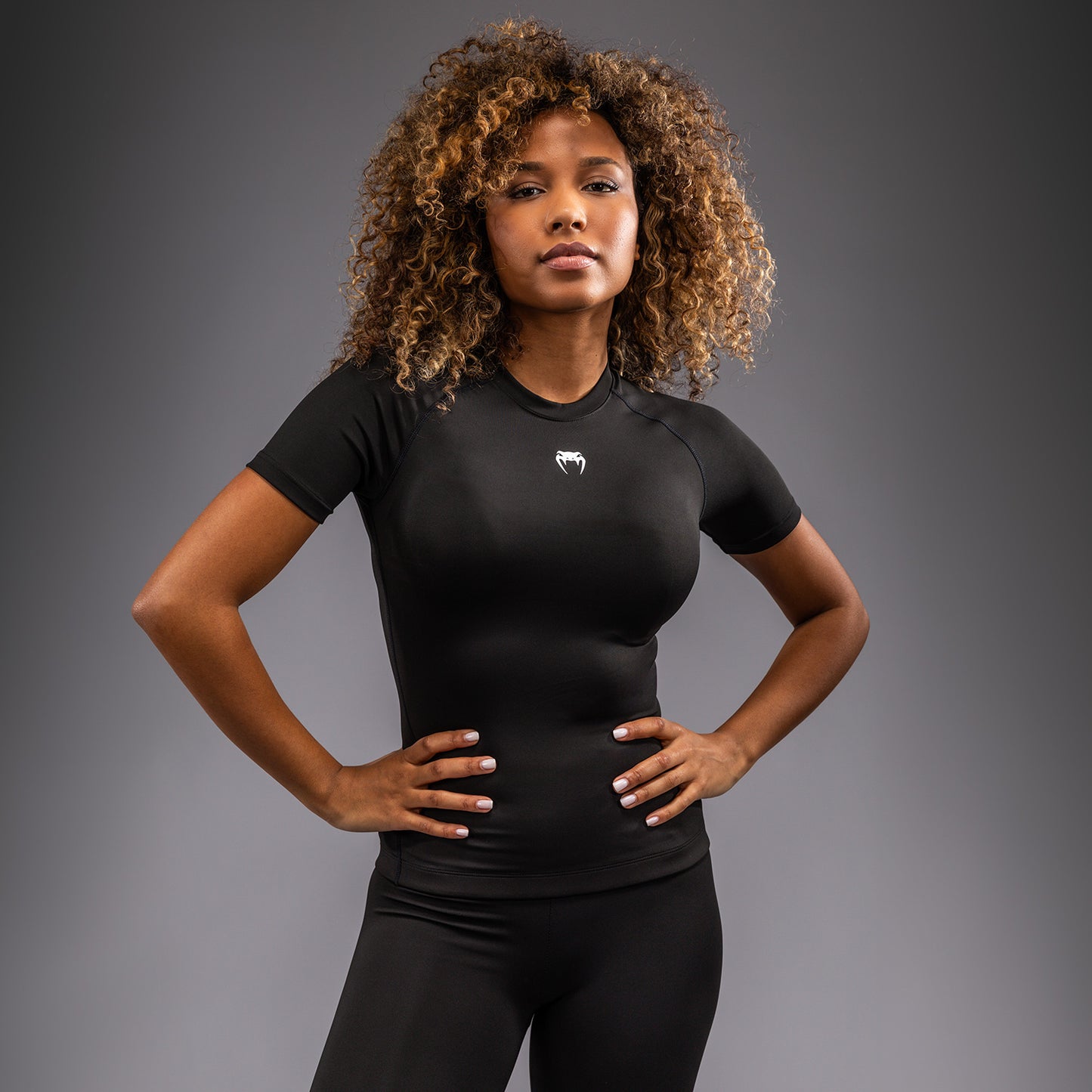Venum Halo Rashguard met korte mouwen voor dames - Zwart