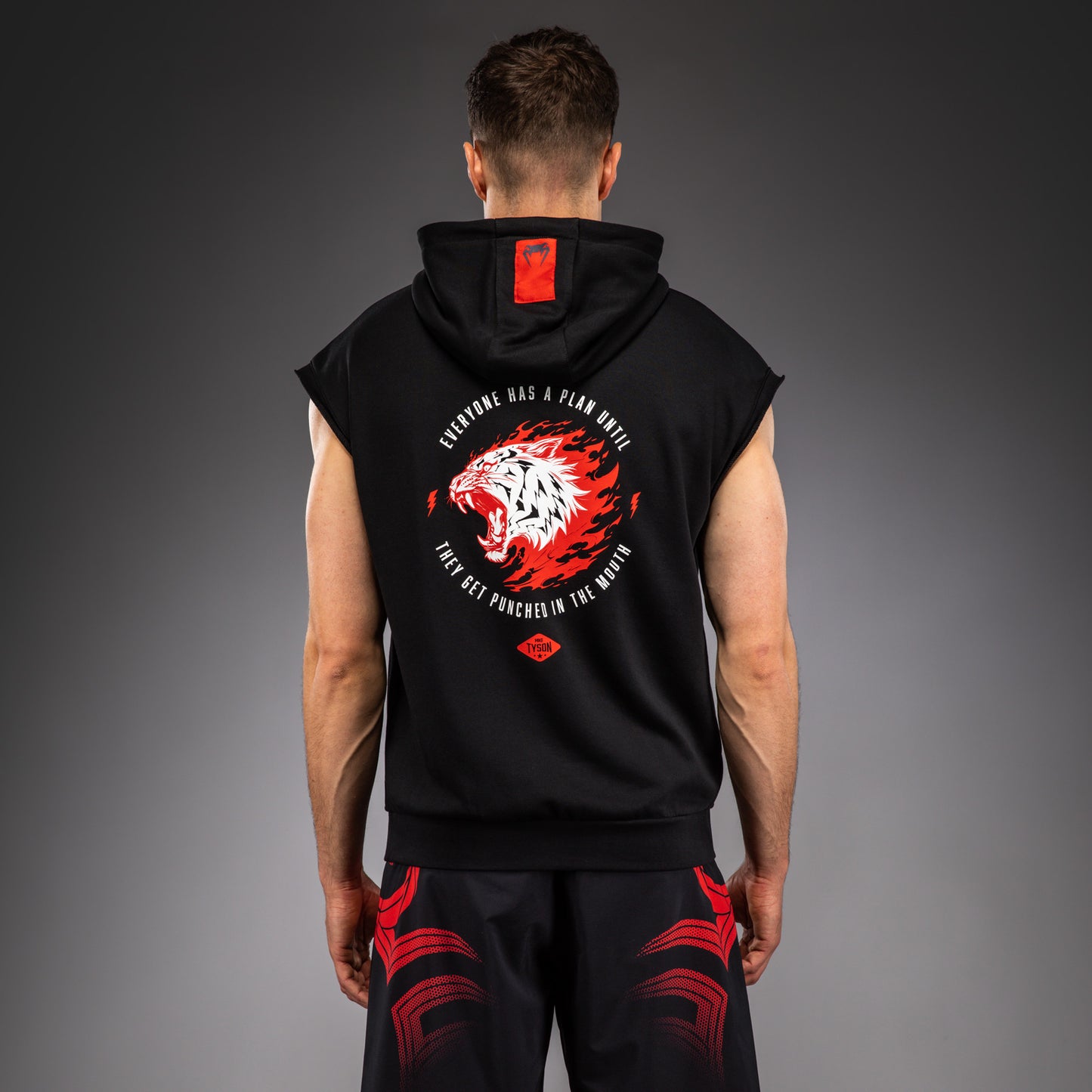 Venum x Mike Tyson Tiger Mouwloze Hoodie - Diep Zwart/Intens Rood