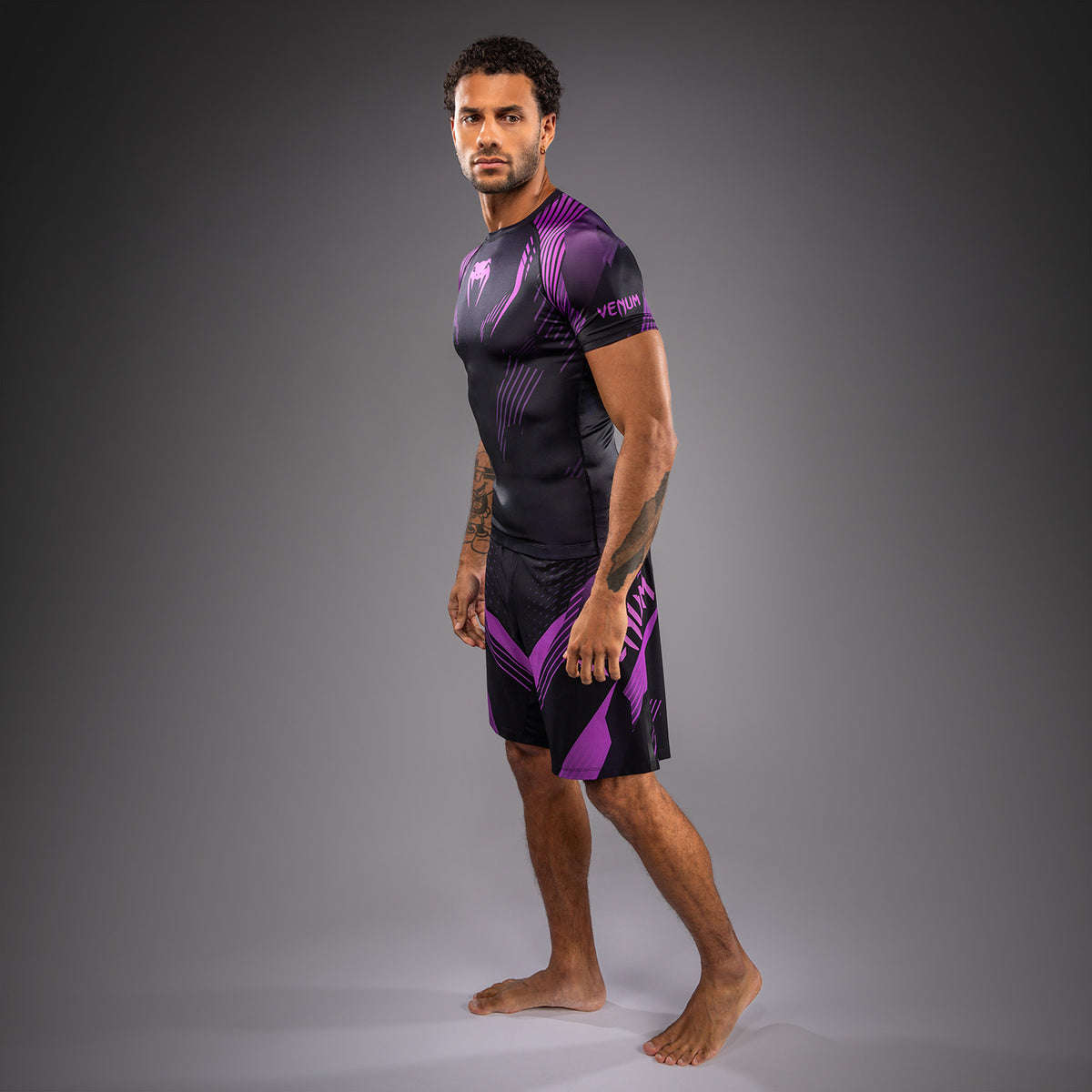 Venum No-Gi 6.0 Rashguard met korte mouwen - Zwart/Paars