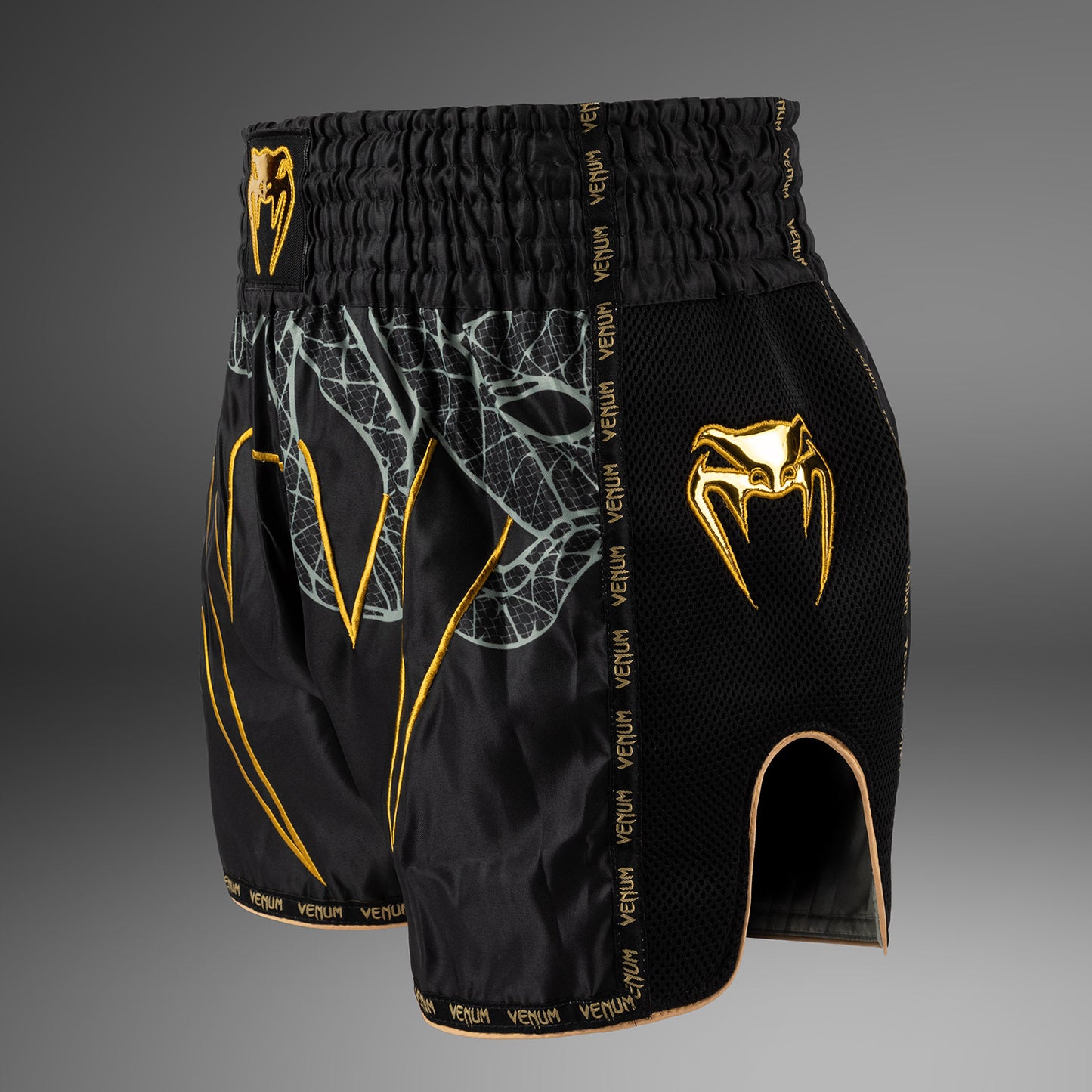 Venum Serpenti Muay Thai Shorts – Zwart/Zilver/Goud