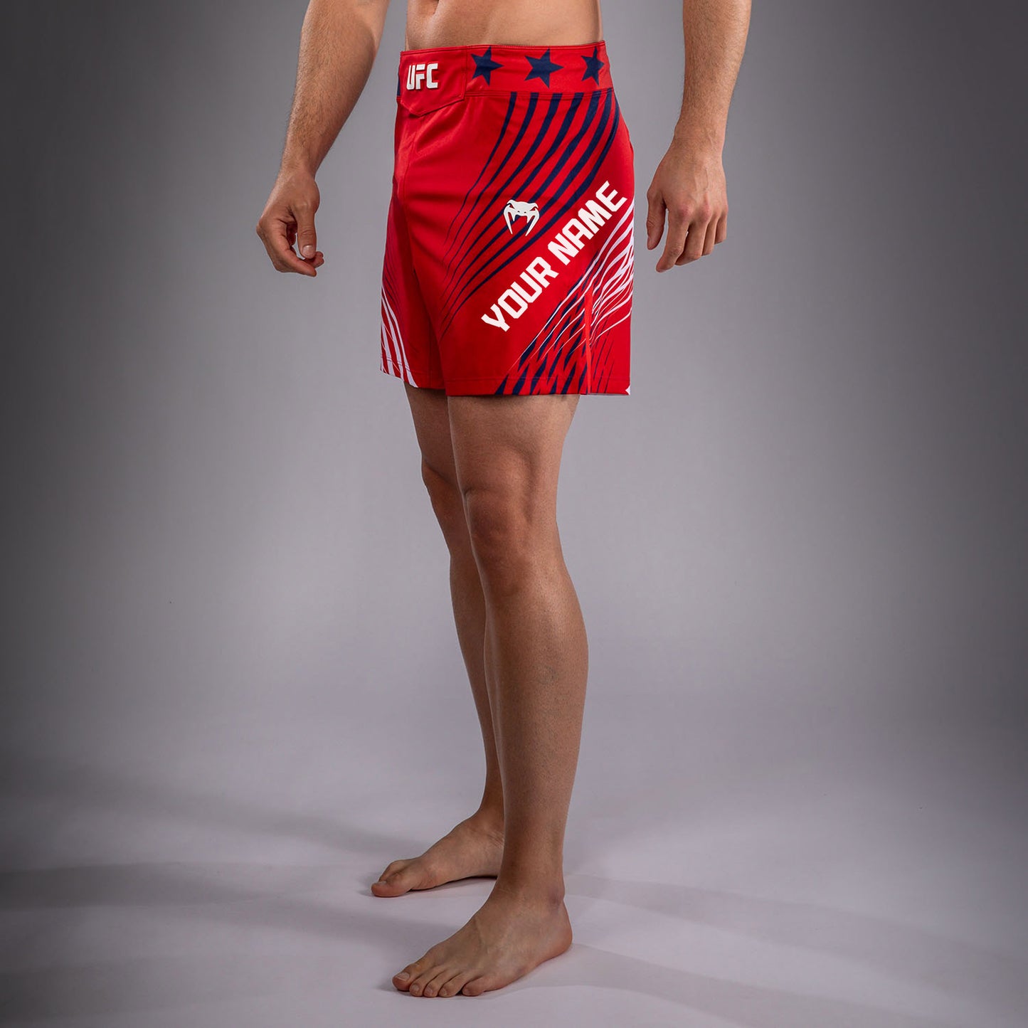 Official UFC Freedom 250 by Venum Op maat gemaakt Authentic Fight Night Fight Shorts Short Fit voor heren - Rood