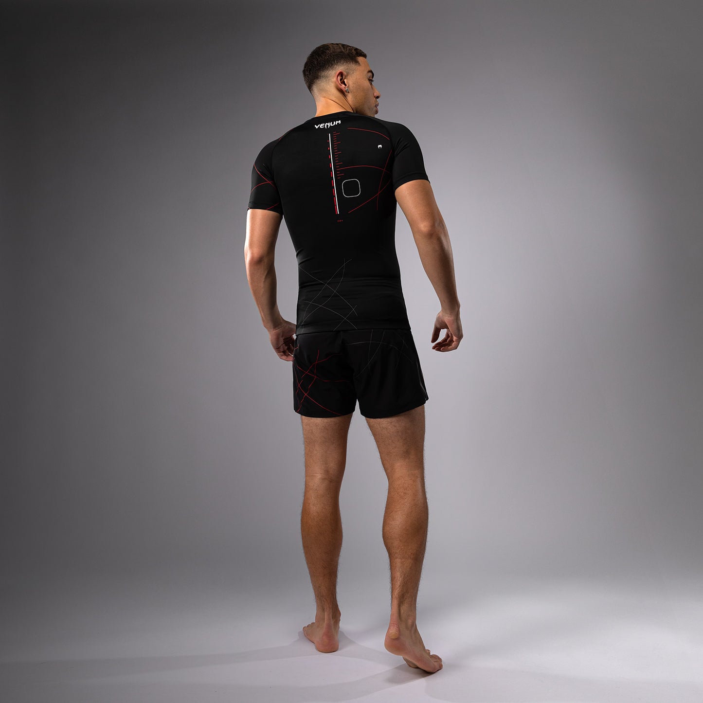Venum Tactical XT Heren-Rashguard met korte mouwen - Zwart/Vuurrood