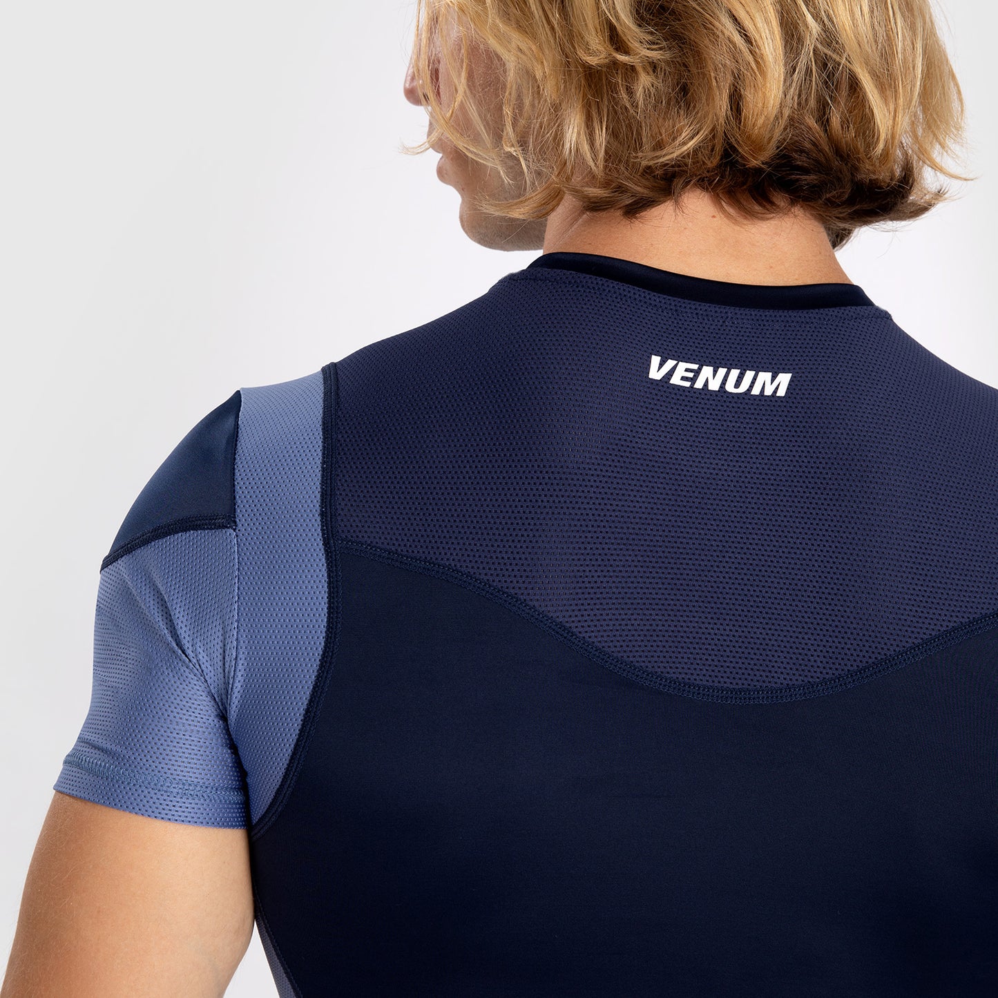 Venum Tempest Heren Rashguard Met Korte Mouwen - Marineblauw/Blauw