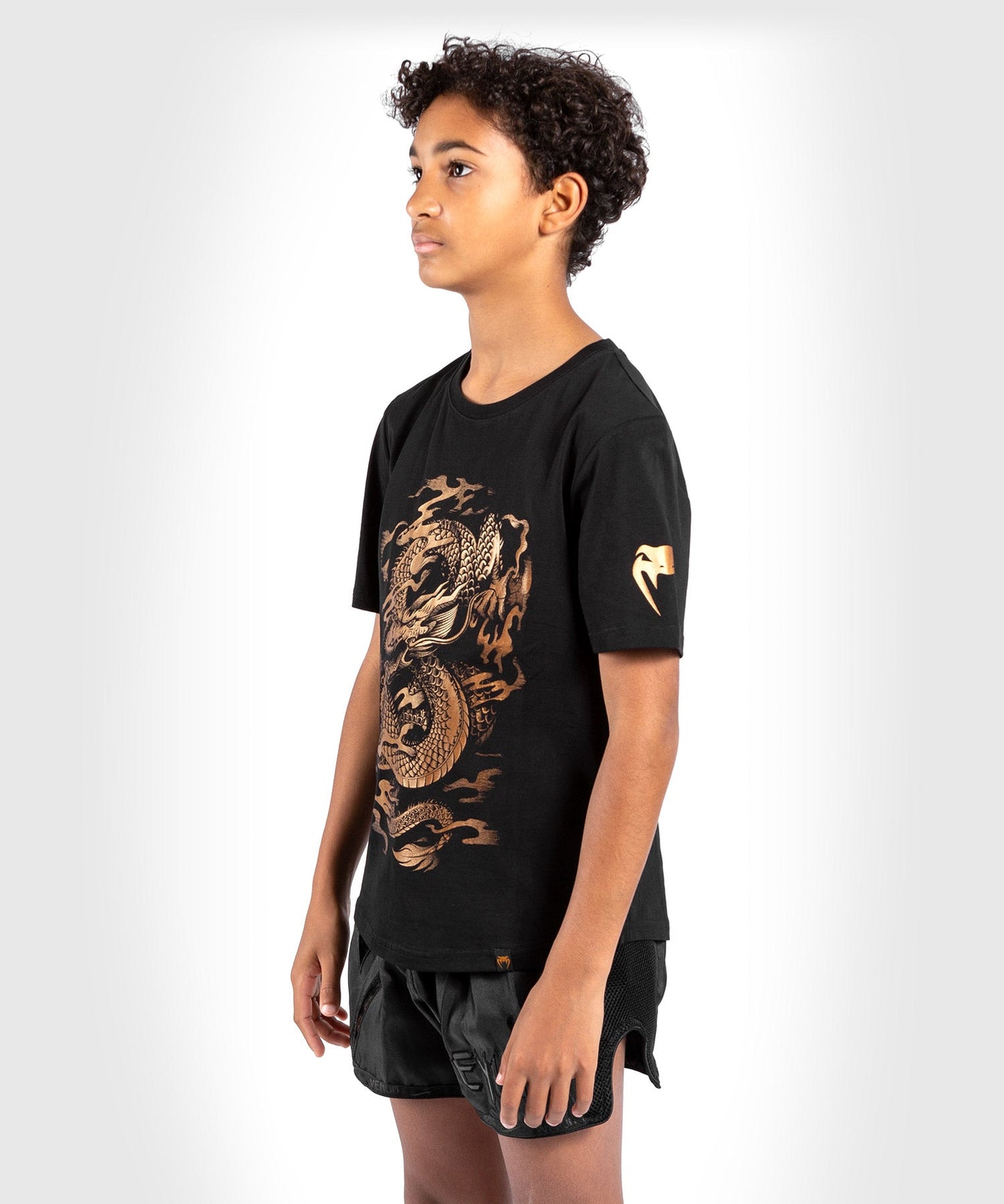 Venum Dragon's Flight Kinder T-shirt - Zwart/Brons