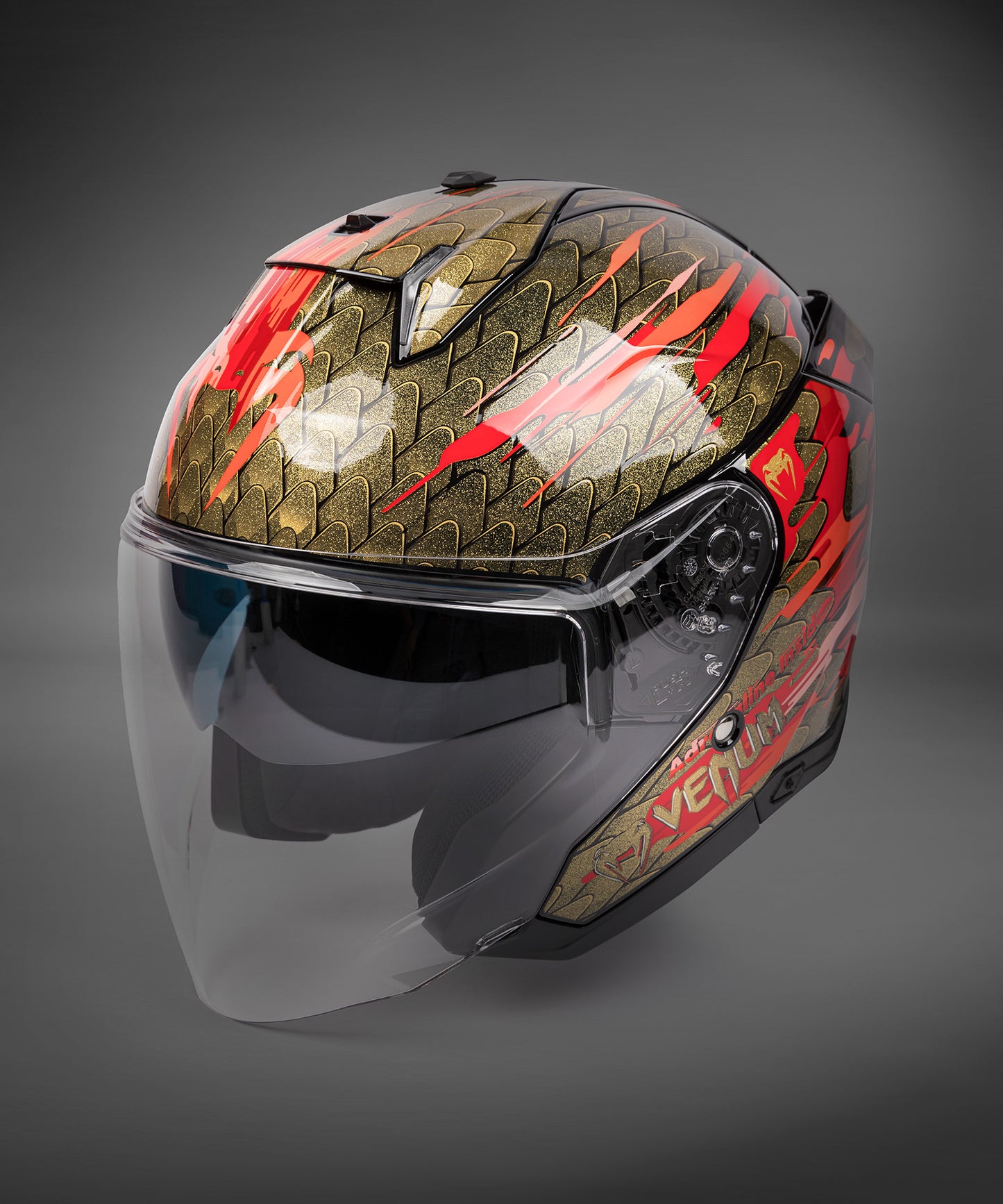 Venum x Shark SKWAL i3 JET Motorhelm - Rood/Goud