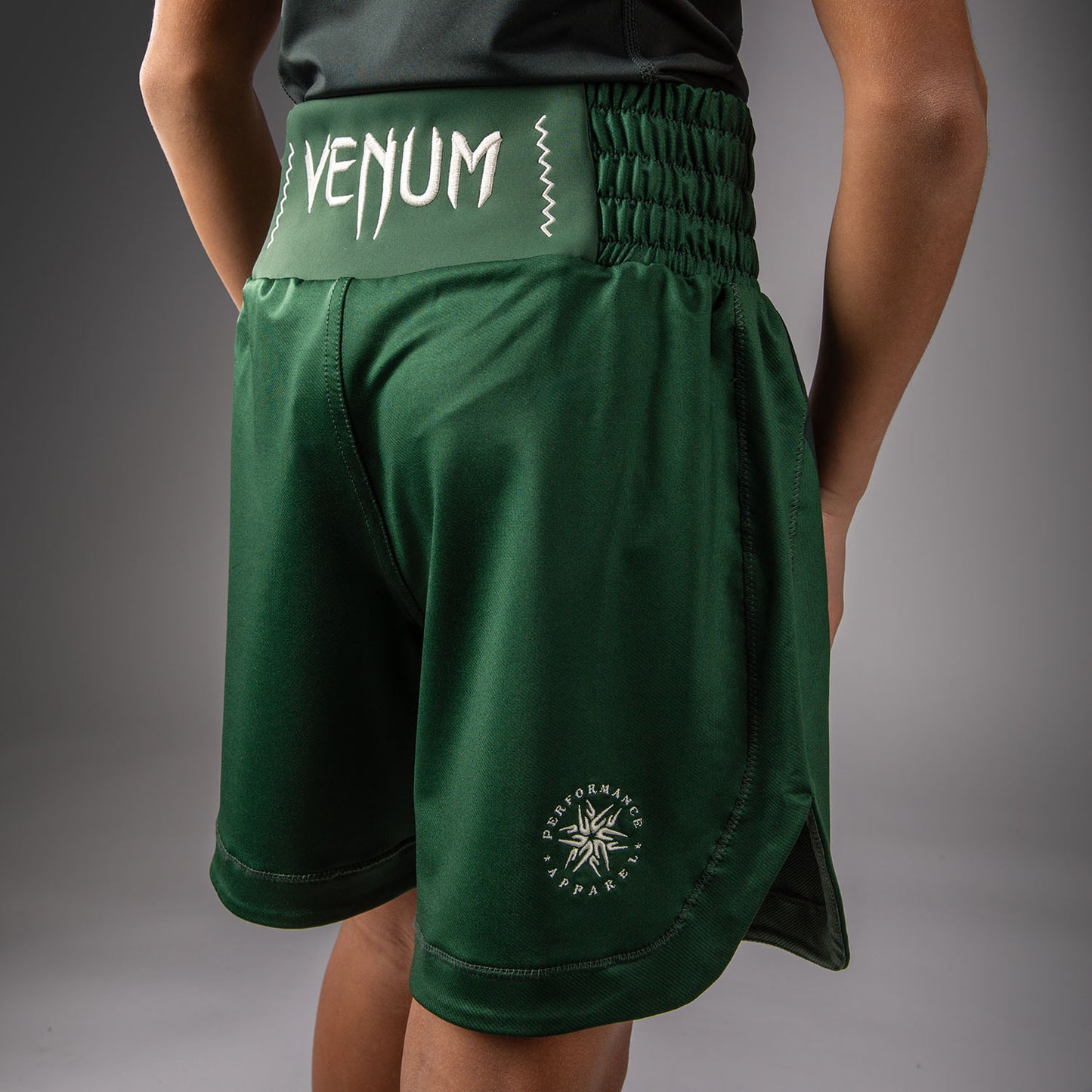Venum Attack Kids Boksshorts - Bosgroen/Off White