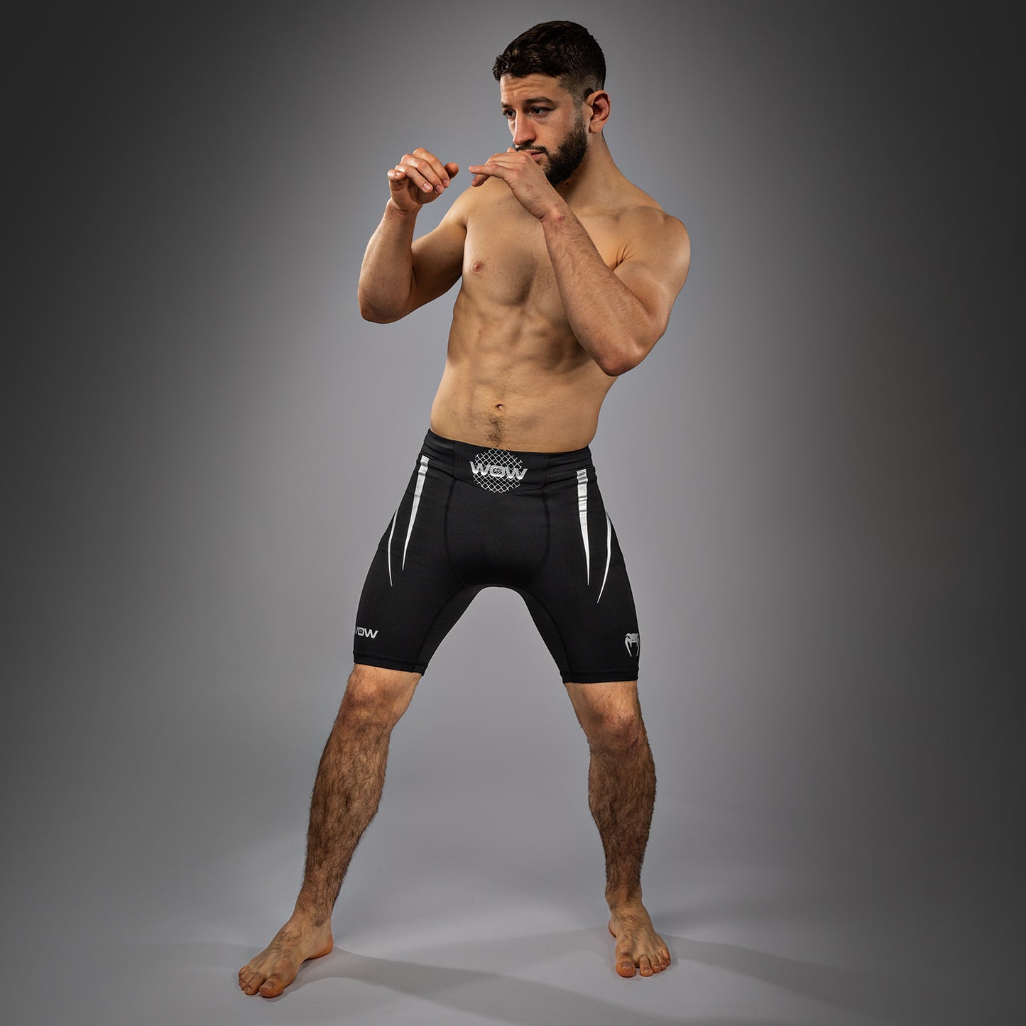 Venum x WOW FC Heren Vale Tudo Shorts - Zwart/ Zilver Grijs