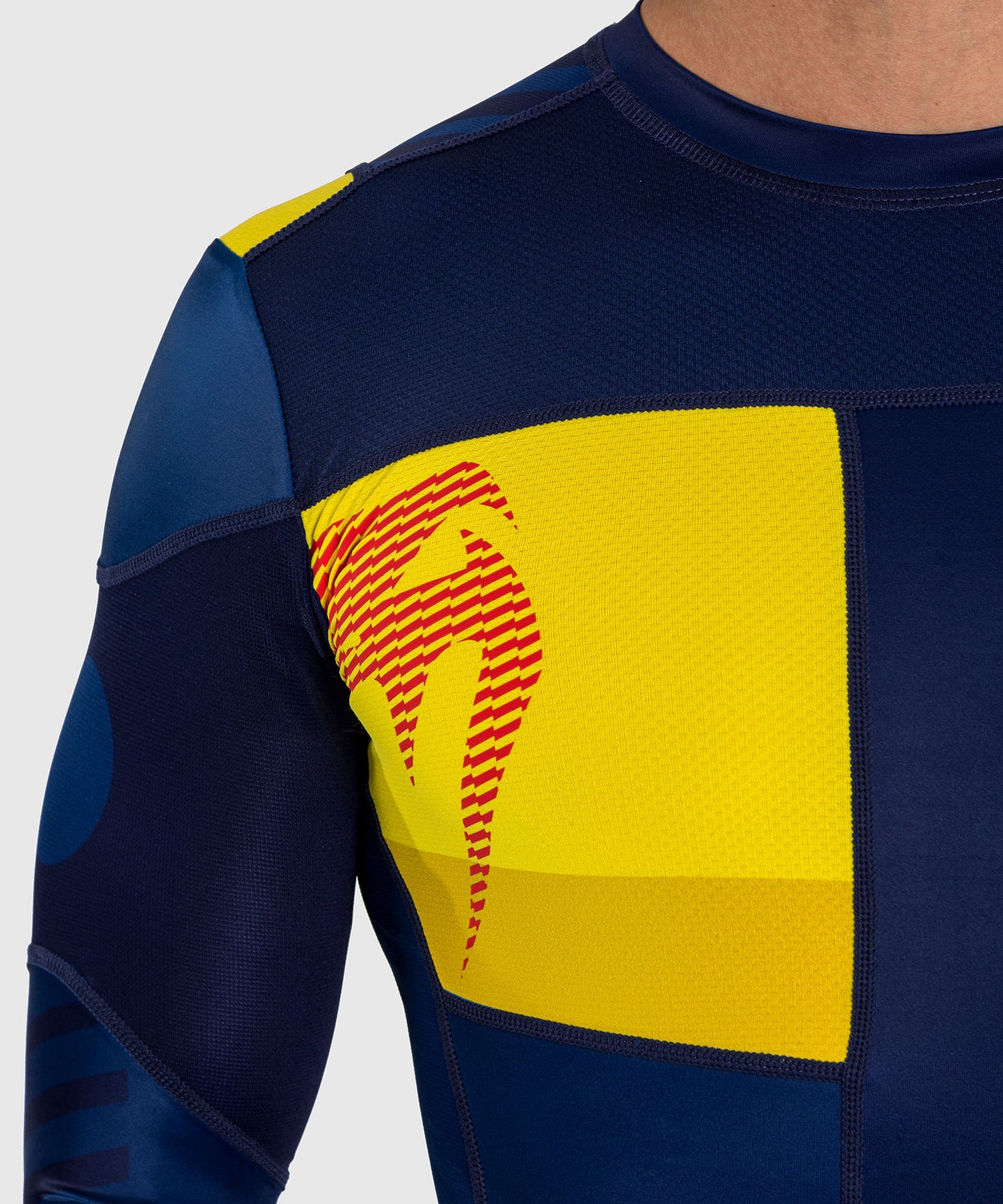 Venum Sport 05 T-shirt Compressie Lange Mouw - Blauw/Geel