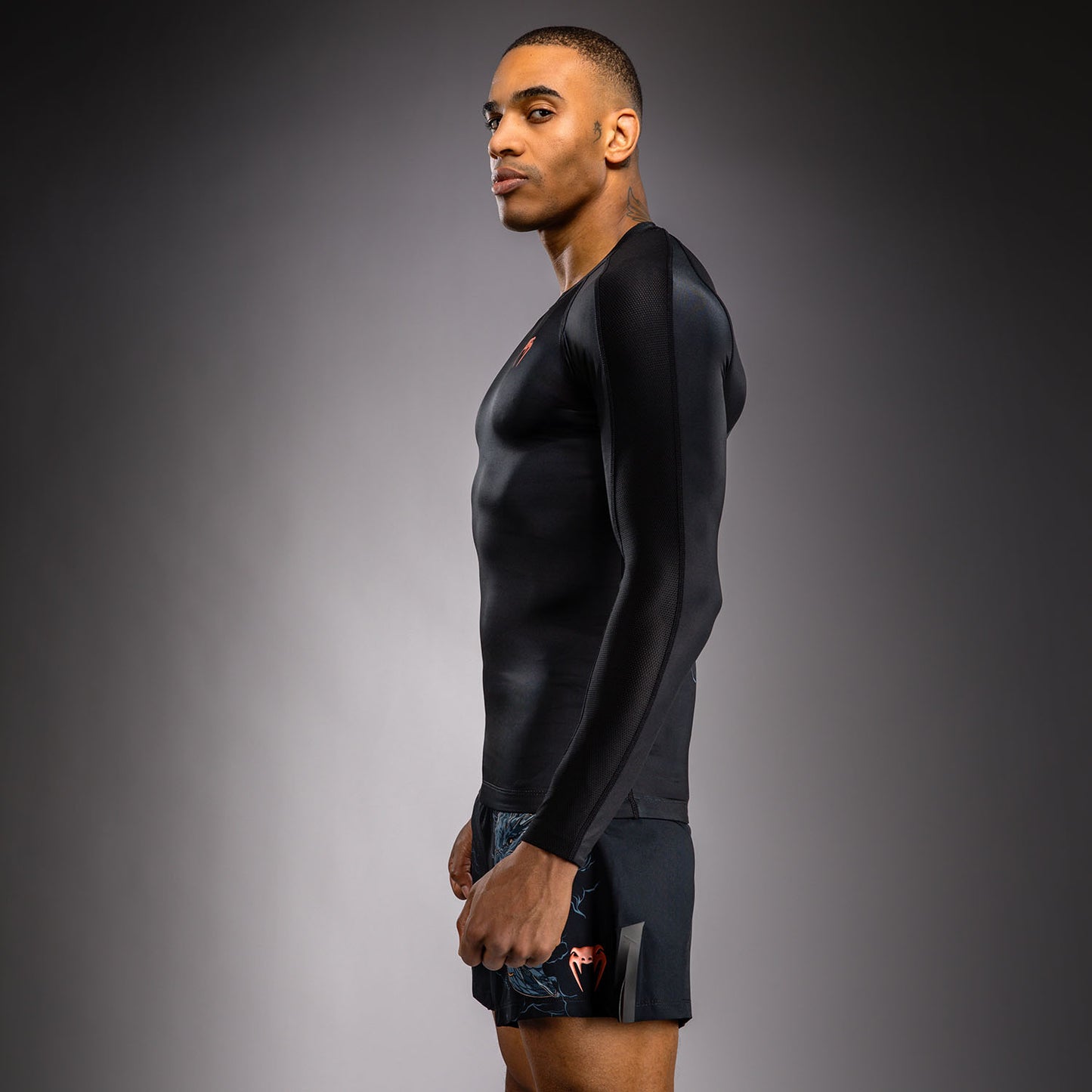 Venum Thunder Dragon Rashguard met lange mouwen – Zwart/Grijs/Koper