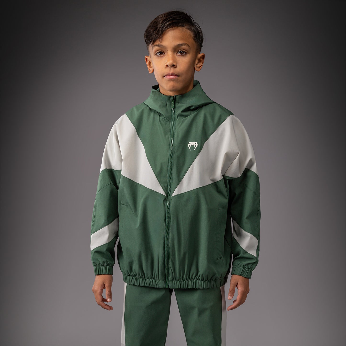 Venum Vectra Kids Jas Met Rits – Bosgroen/Off White