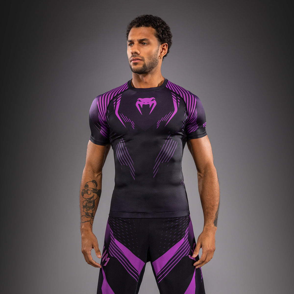 Venum No-Gi 6.0 Rashguard met korte mouwen - Zwart/Paars