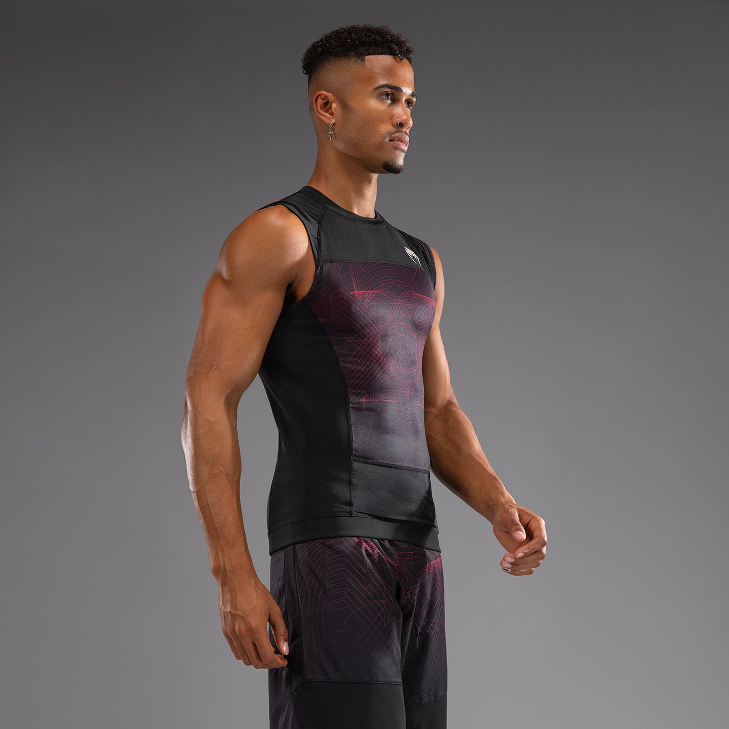 Venum G-Fit Air Mouwloze Rashguard Heren - Diepzwart / Vuurrood