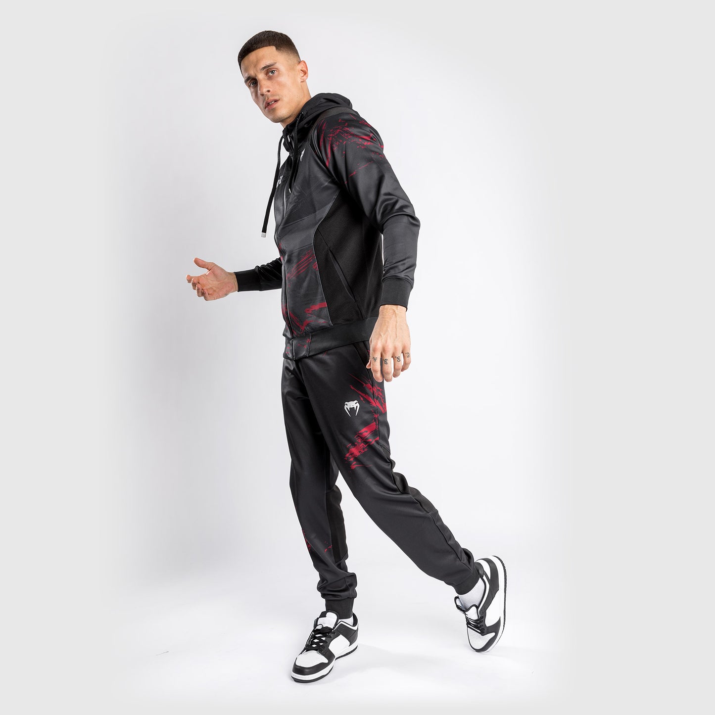 UFC Venum Authentic Fight Week 2.0 Sweatshirt met Rits - Zwart/Rood