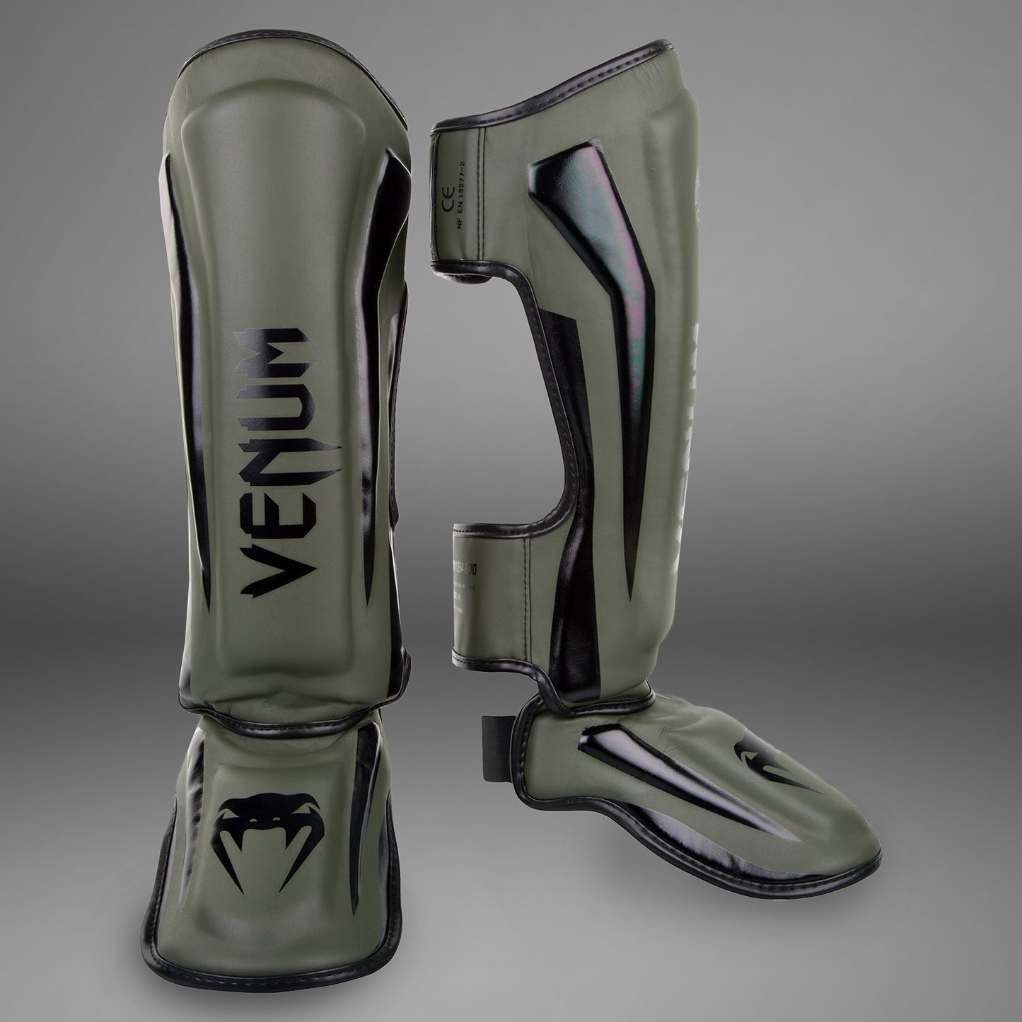 Venum Elite Standup Scheenbeschermers - kaki/zwart