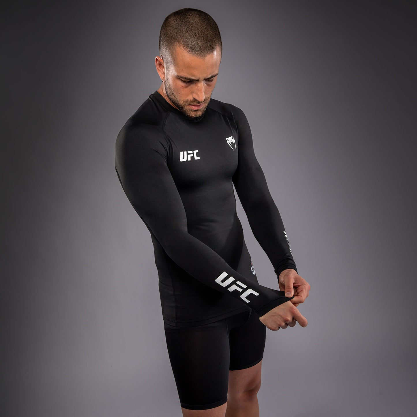 Venum UFC Unity by Venum Authentic Fight Week Heren Technische Rashguard met Lange Mouwen - Zwart