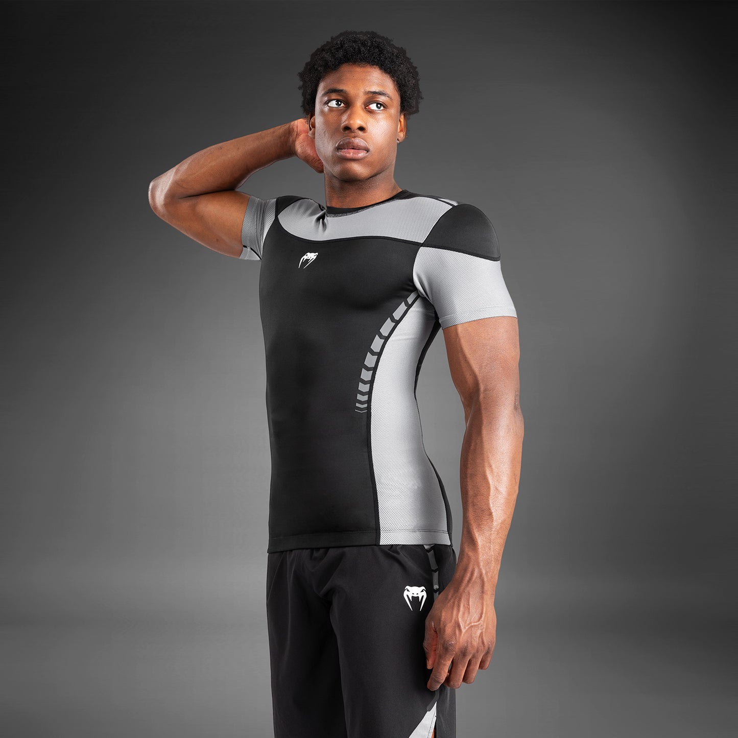 Venum Tempest Heren Rashguard Met Korte Mouwen - Zwart/Grijs