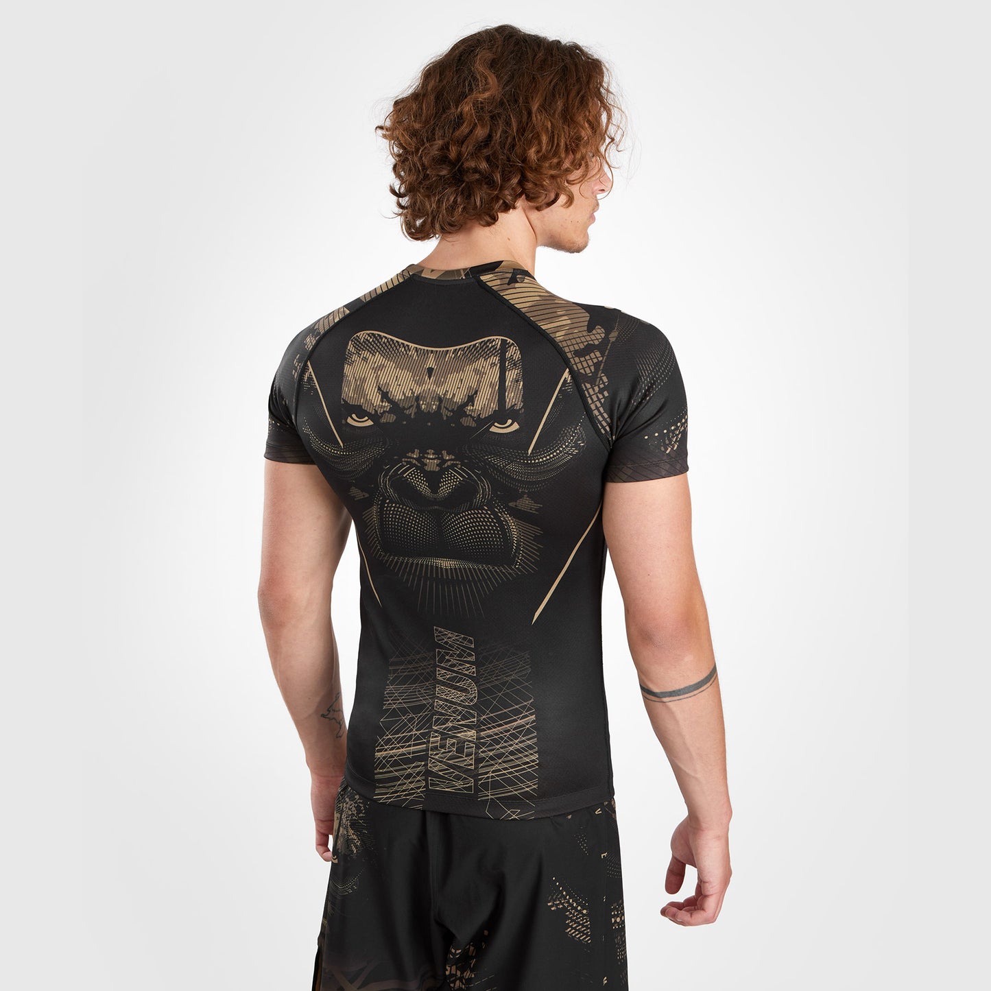 Venum Gorilla Jungle Rashguard Korte Mouwen - Zwart/Zand